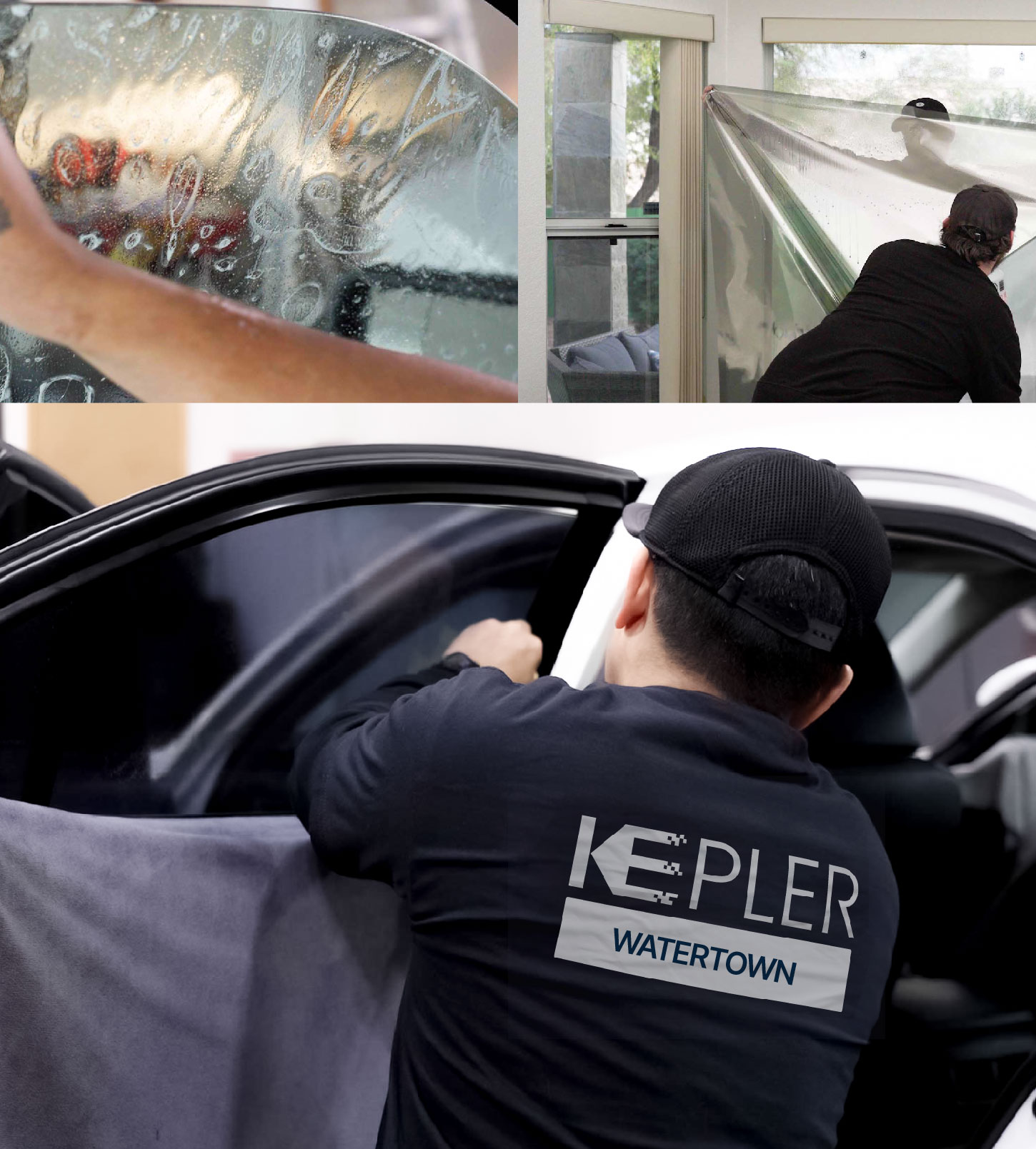 Automotive Window Tinting Expert Applying Film in Watertown, South Dakota
