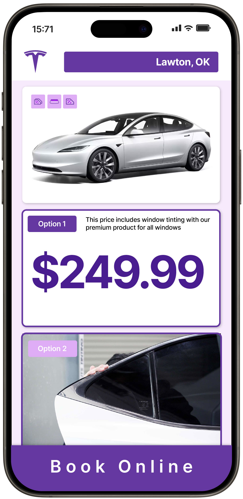 View Reasonable Tesla Window Tinting Prices in Lawton, Oklahoma