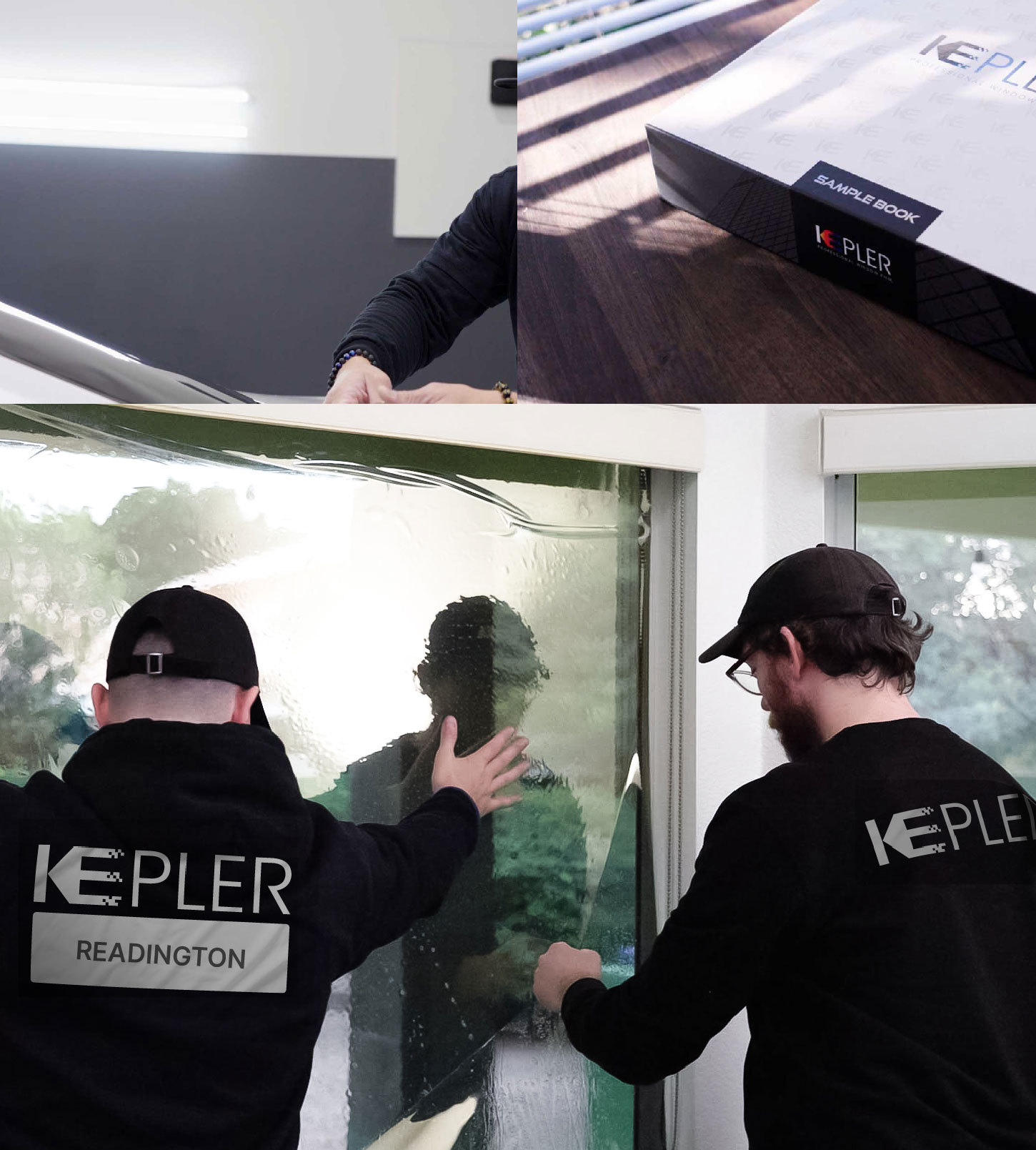 Expert Technician Fitting Ceramic Window Tint to Home in Readington