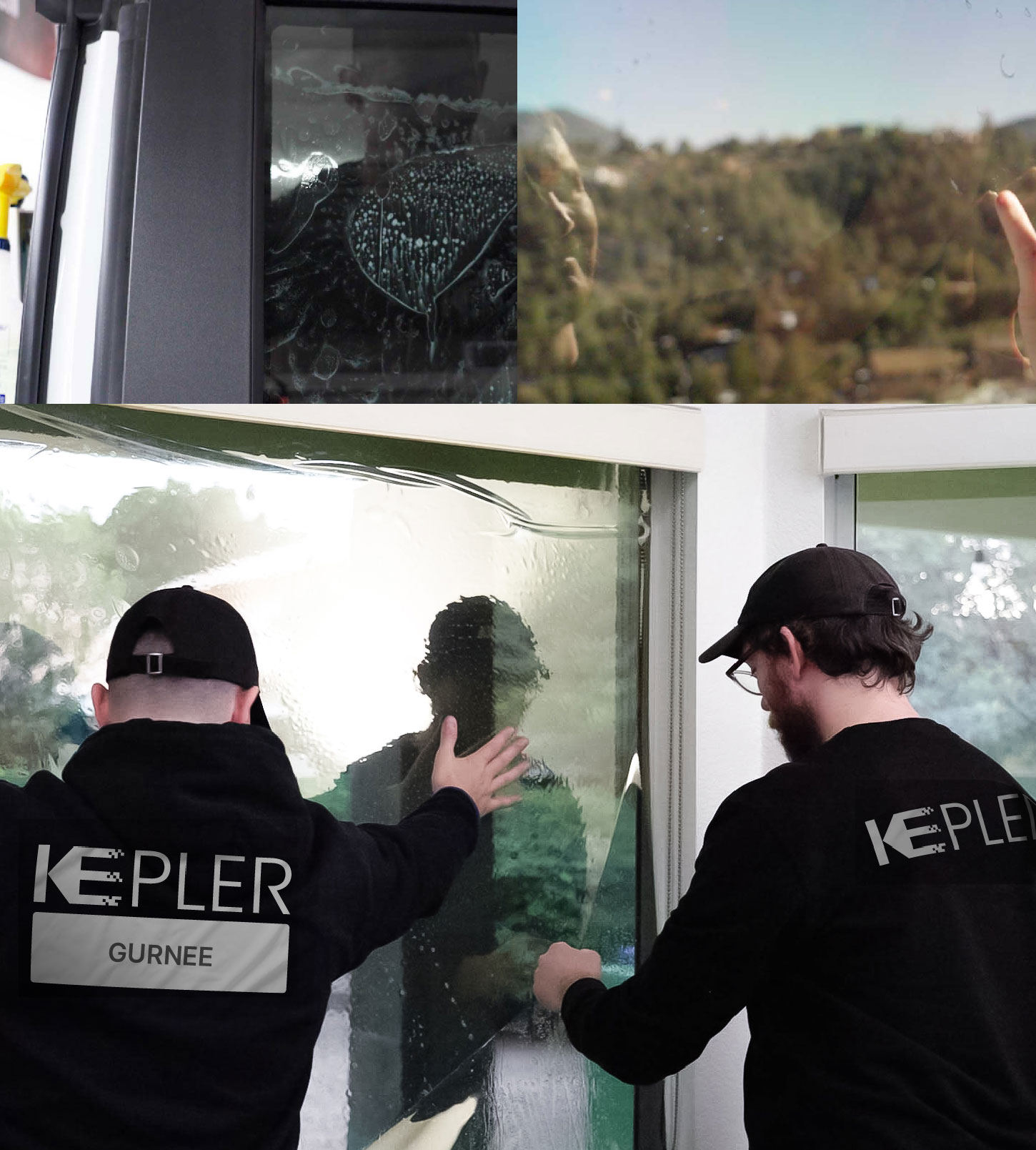Kepler Technician Fitting Ceramic Window Tint to Home in Gurnee
