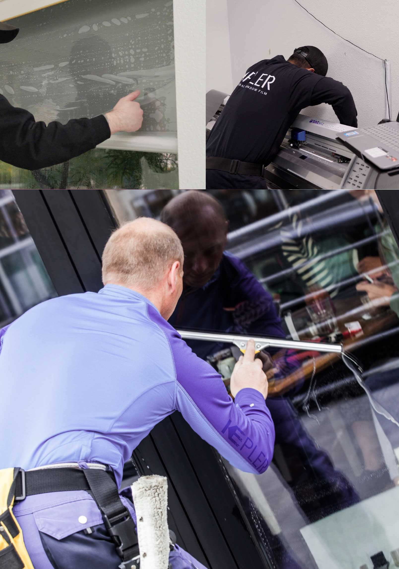 Kepler Professional Applying Anti-Graffiti Window Film to a Sioux Falls Shop Front