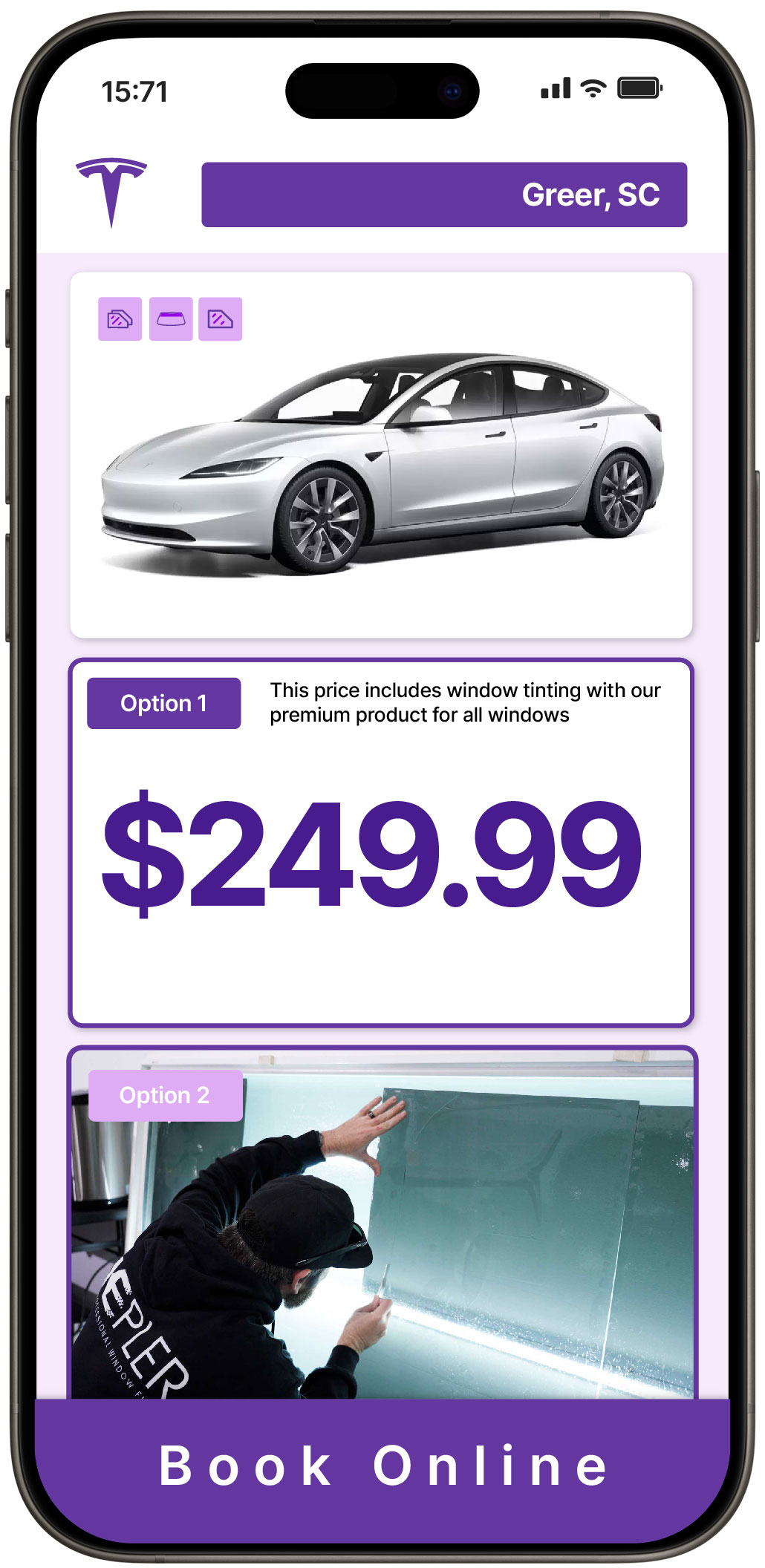 View Reasonable Tesla Window Tinting Costs in West Columbia, South Carolina