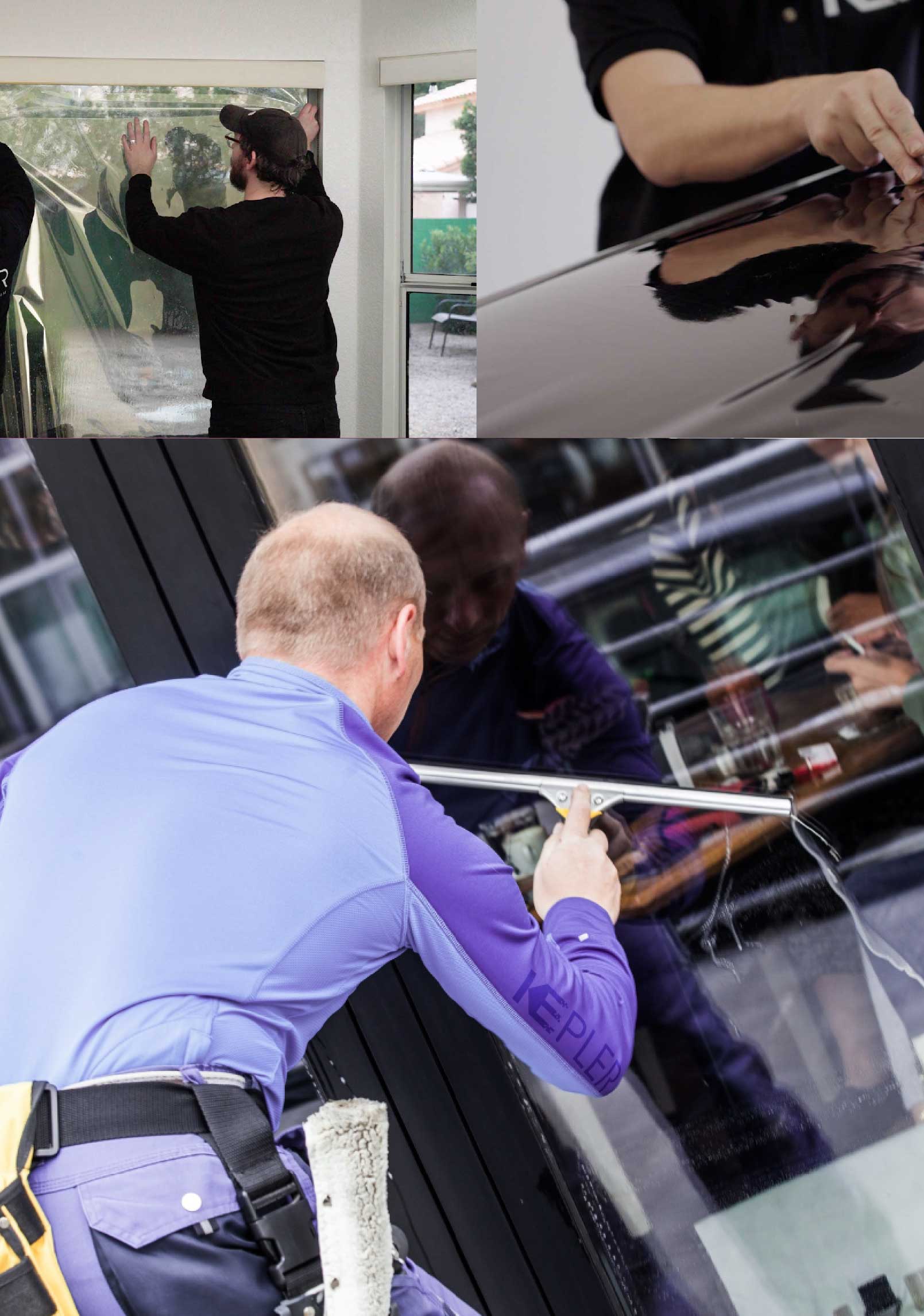 Kepler Professional Applying Anti-Graffiti Window Film to a Rogers Shop Front