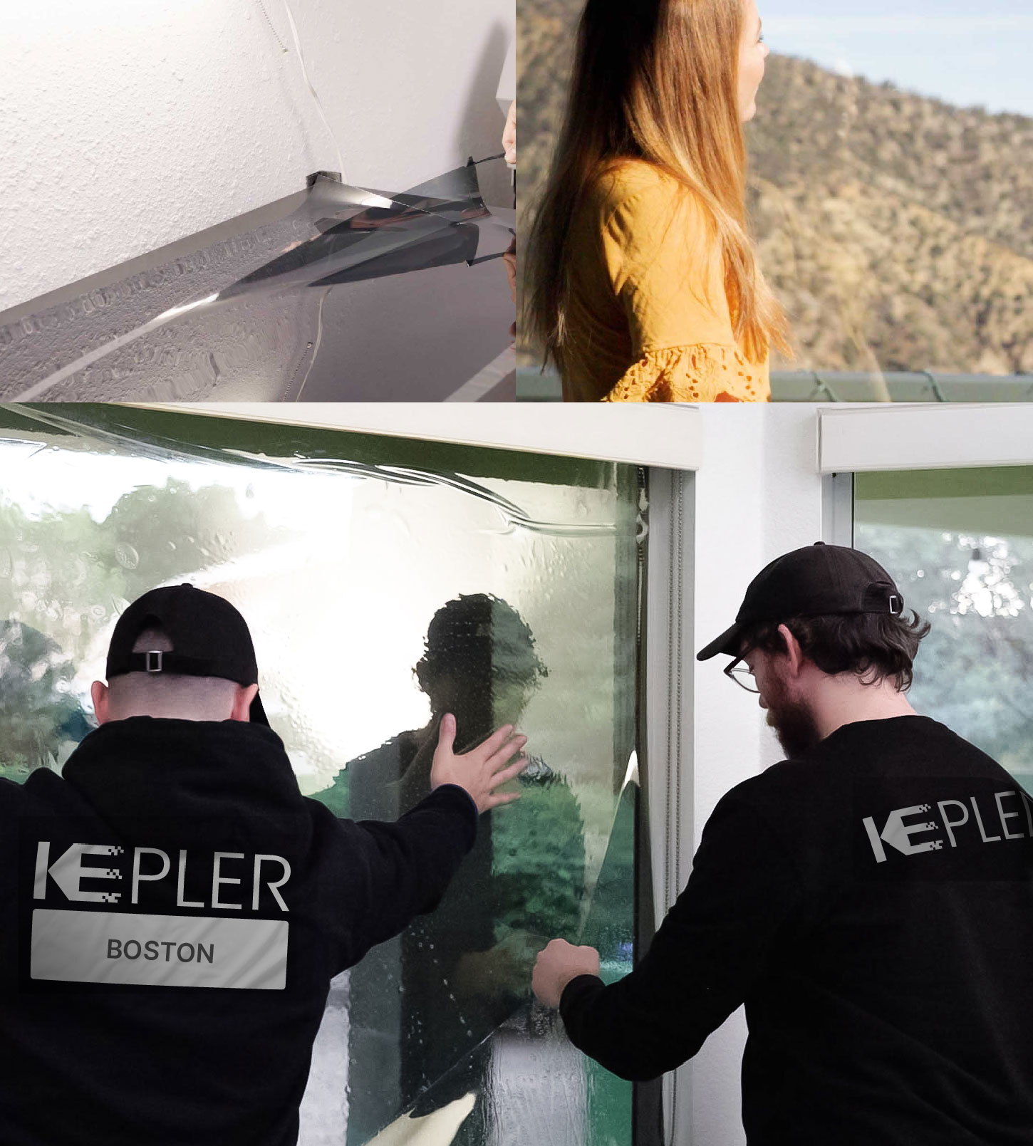 Kepler Technician Installing Ceramic Window Tint to Home in Boston