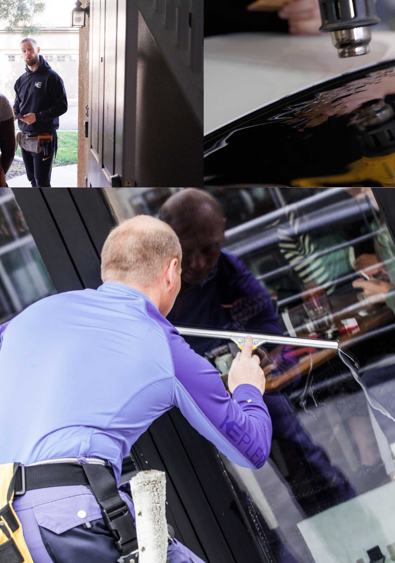 Kepler Professional Applying Anti-Graffiti Window Film to a Monroeville Shop Front