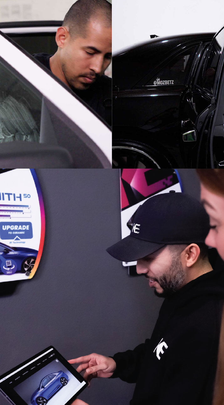 Kepler Dealer Showing Car Window Film Options to Customer in South Elgin, Illinois