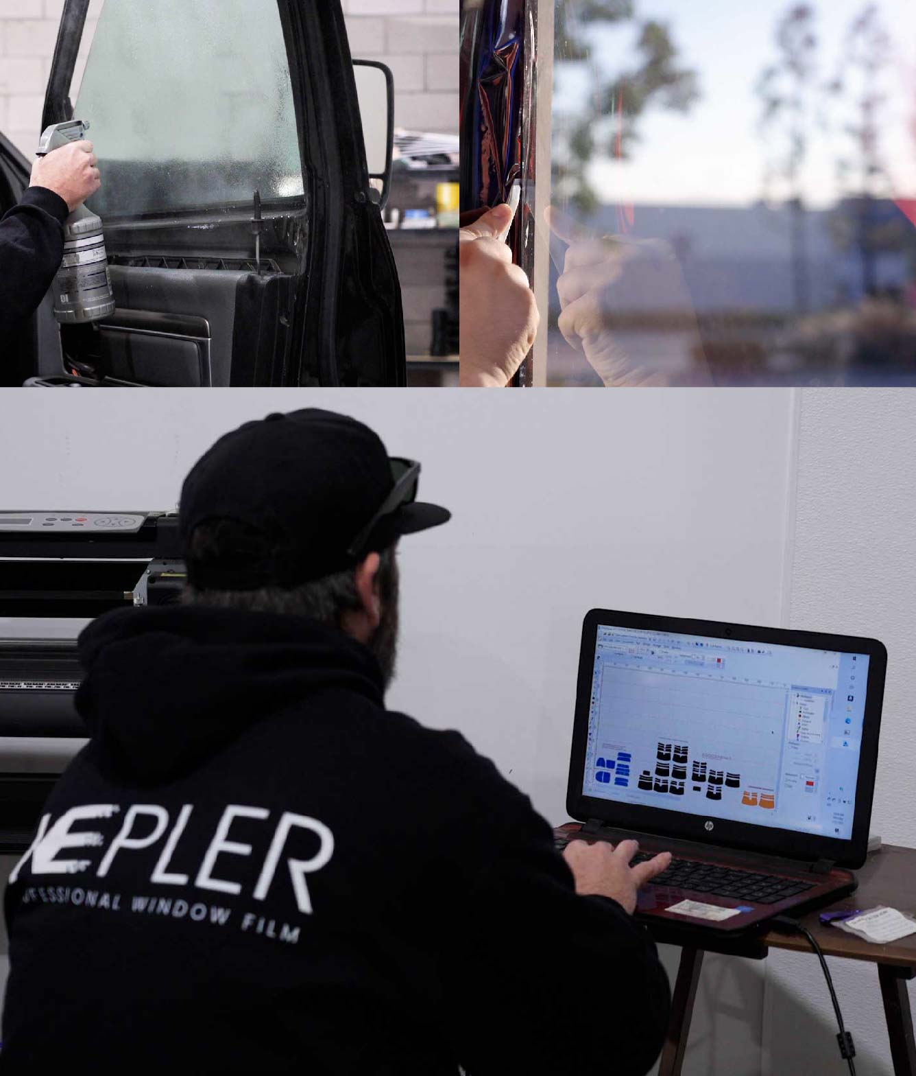 Ceramic Window Tinting Expert Cutting Film in Gallup, New Mexico
