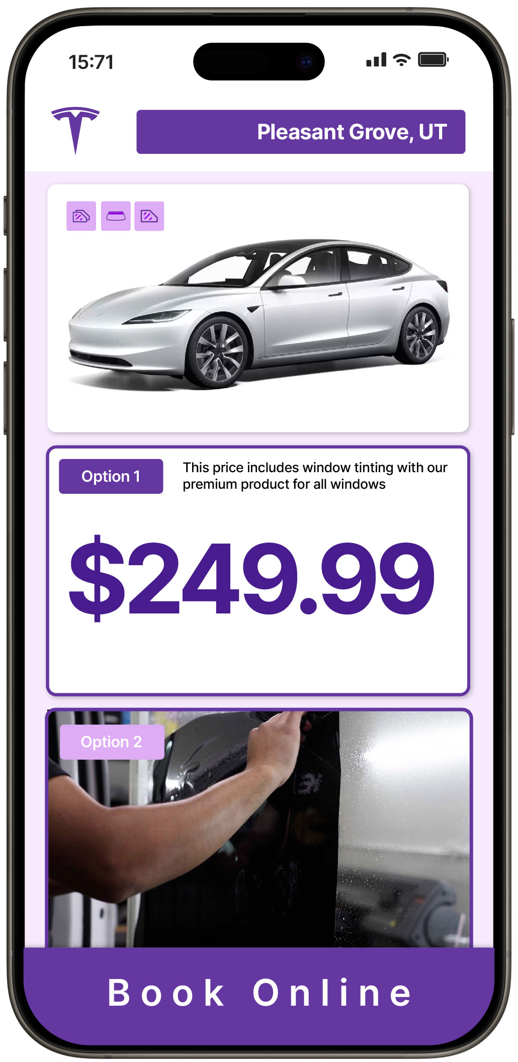 View Reasonable Tesla Window Tinting Prices in Pleasant Grove, Utah