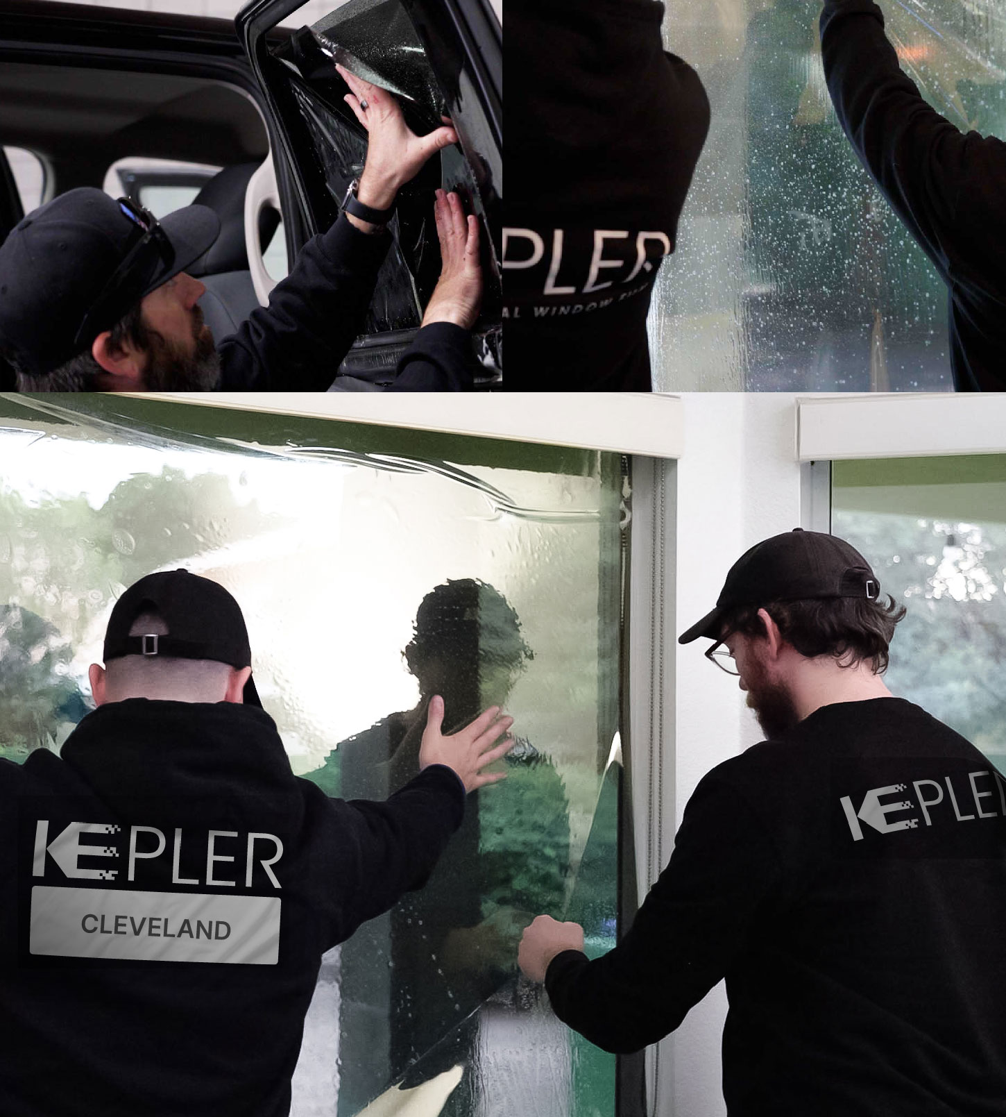 Kepler Technician Installing Ceramic Window Tint to Home in Cleveland