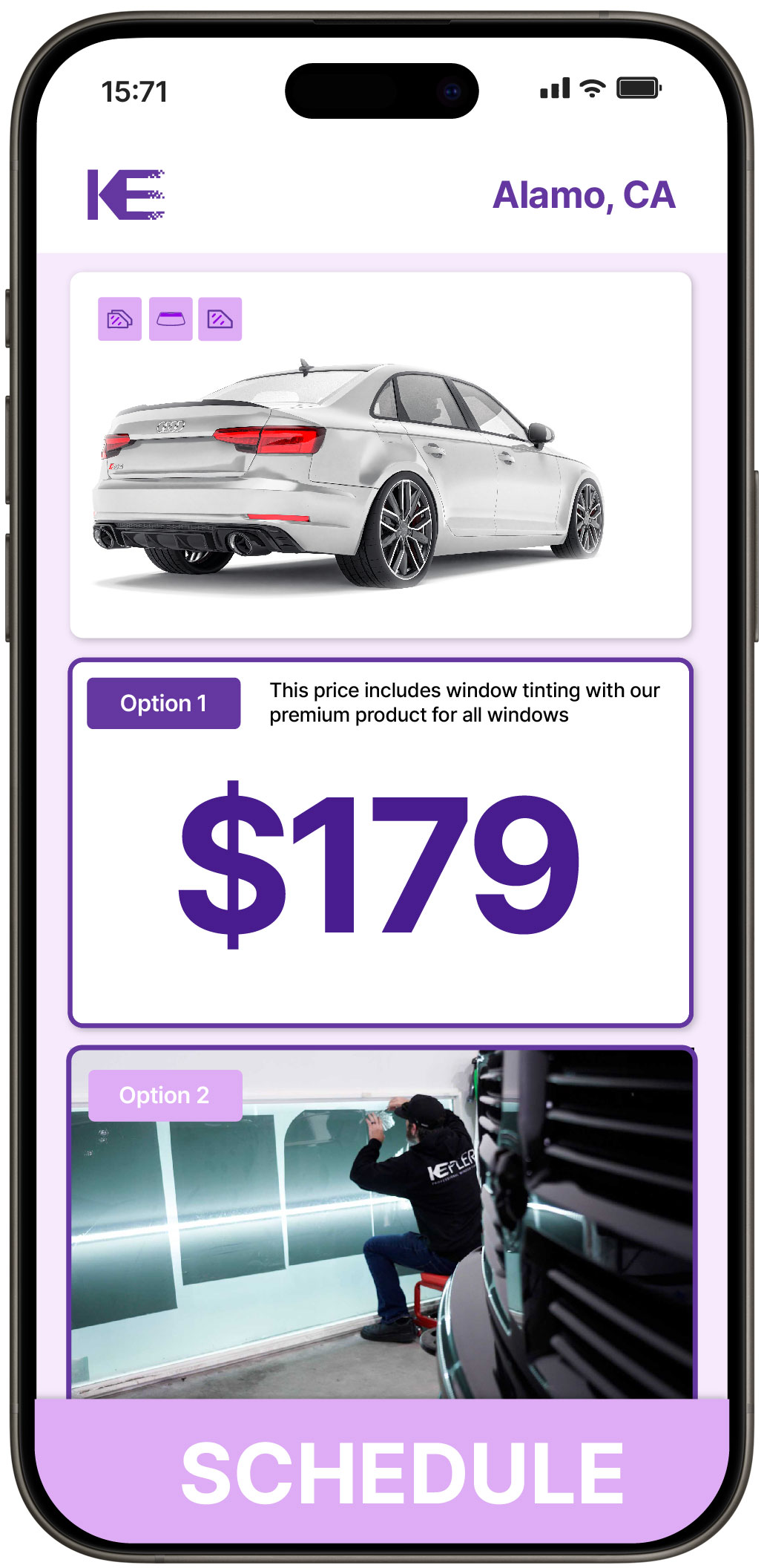 View Competitive Car Window Tinting Rates in Alamo, California