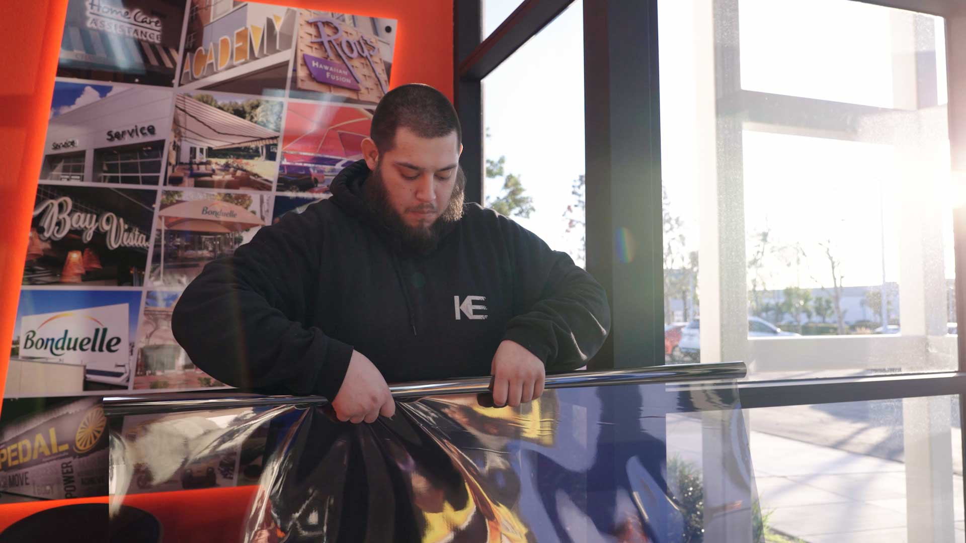 Preparing a Window for Anti-Graffiti Film Installation in Massachusetts