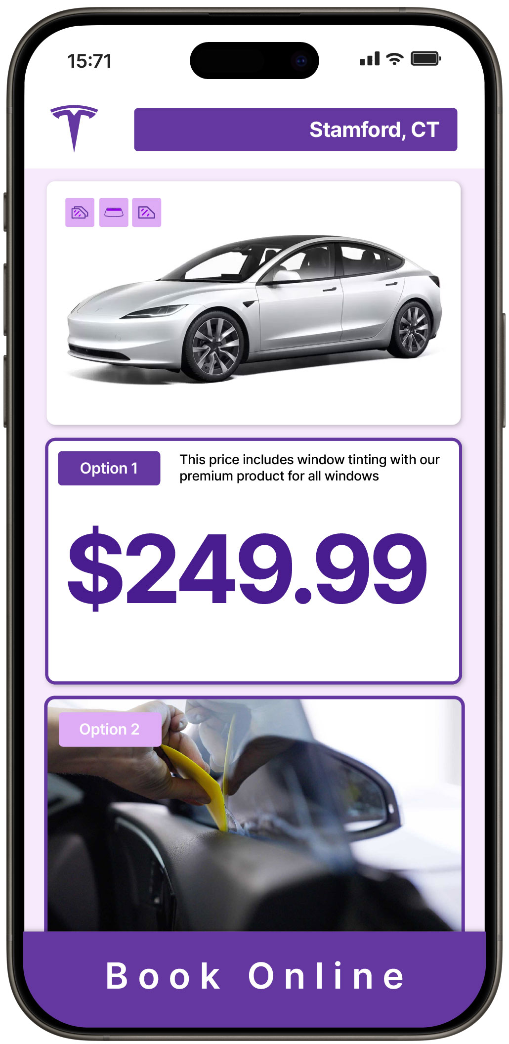 View Competitive Tesla Window Tinting Costs in Stamford, Connecticut