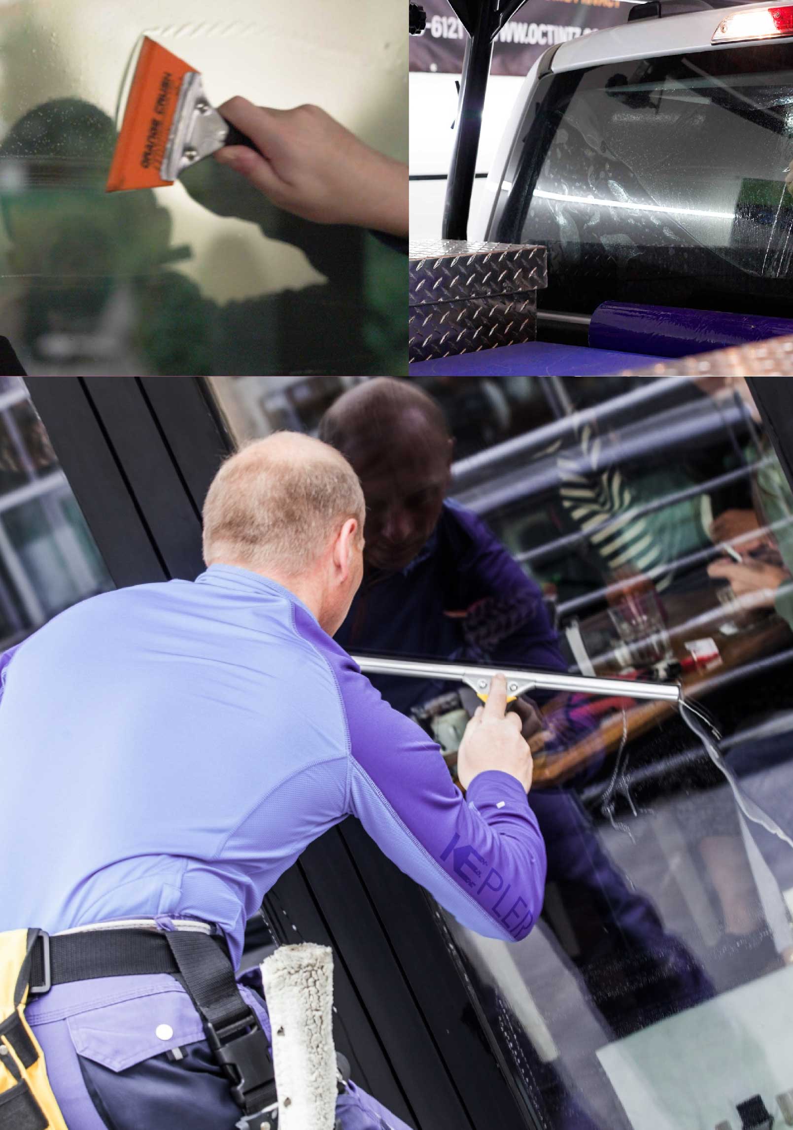 Kepler Skilled Applying Anti-Graffiti Window Film to a New Braunfels Shop Front