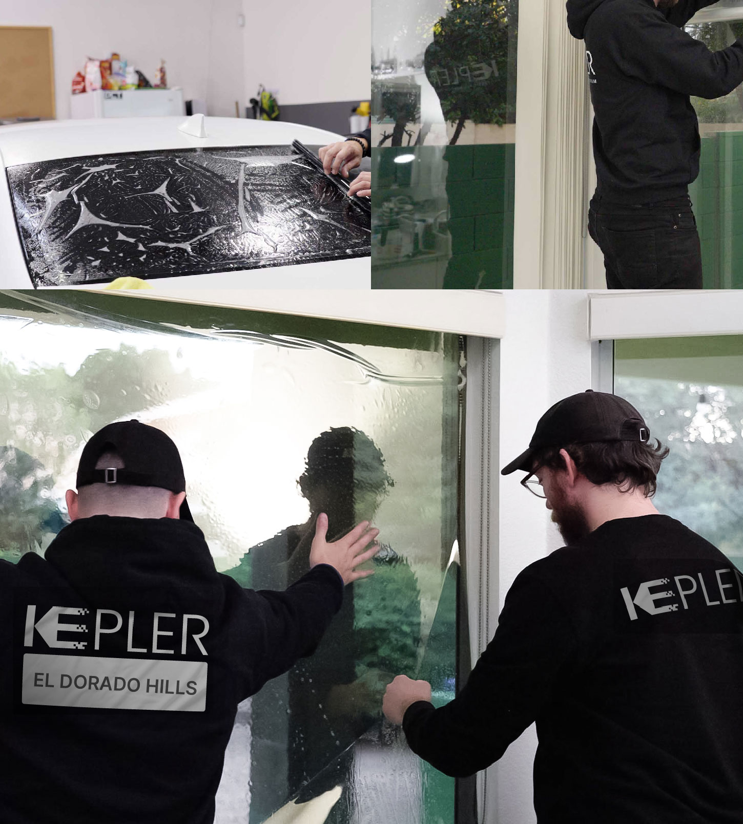 Kepler Technician Fitting Advanced Window Tint to Home in El Dorado Hills