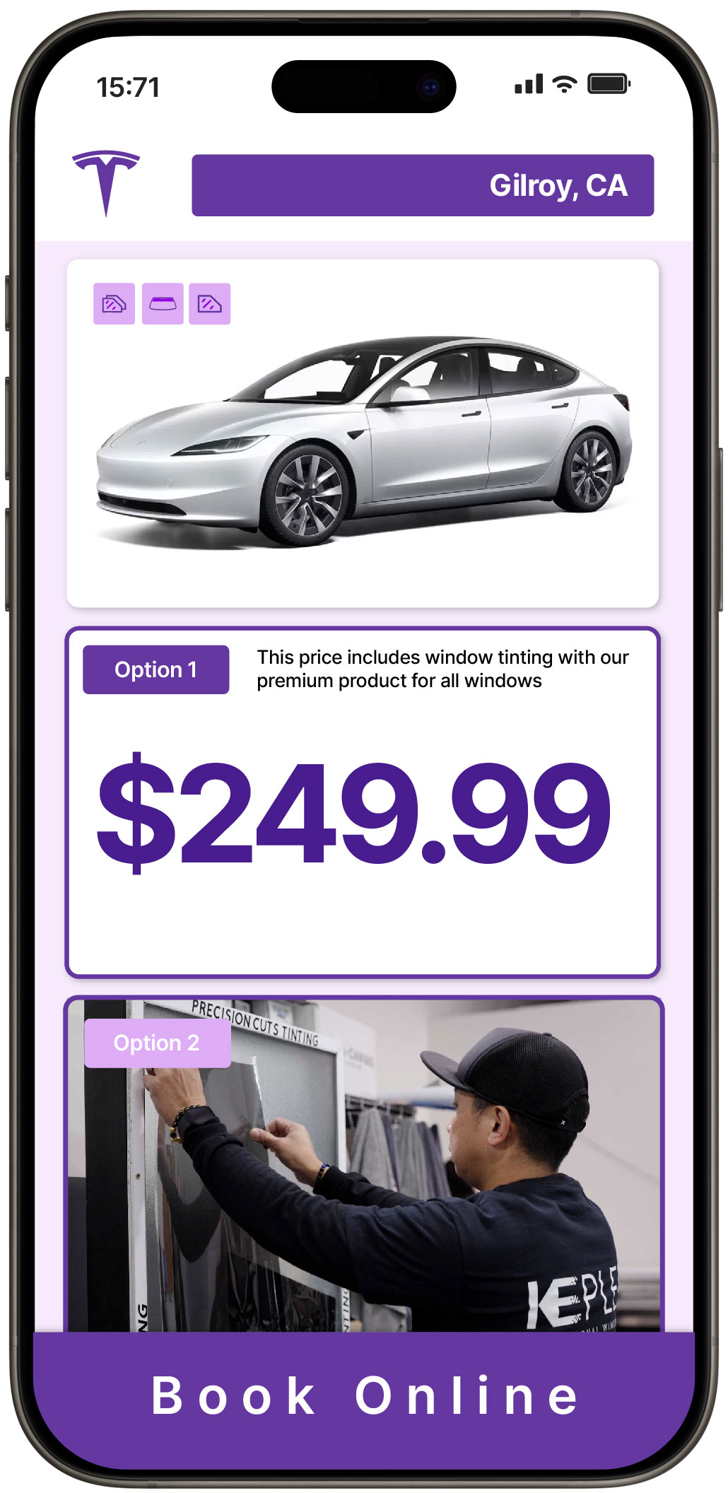 View Reasonable Tesla Window Tinting Rates in Gilroy, California