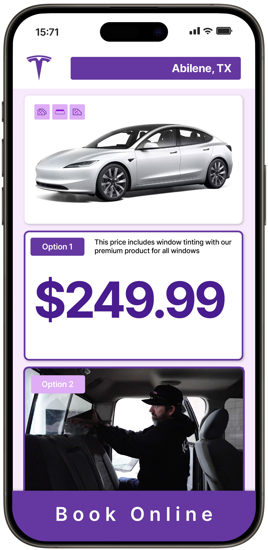 View Competitive Tesla Window Tinting Rates in Abilene, Texas