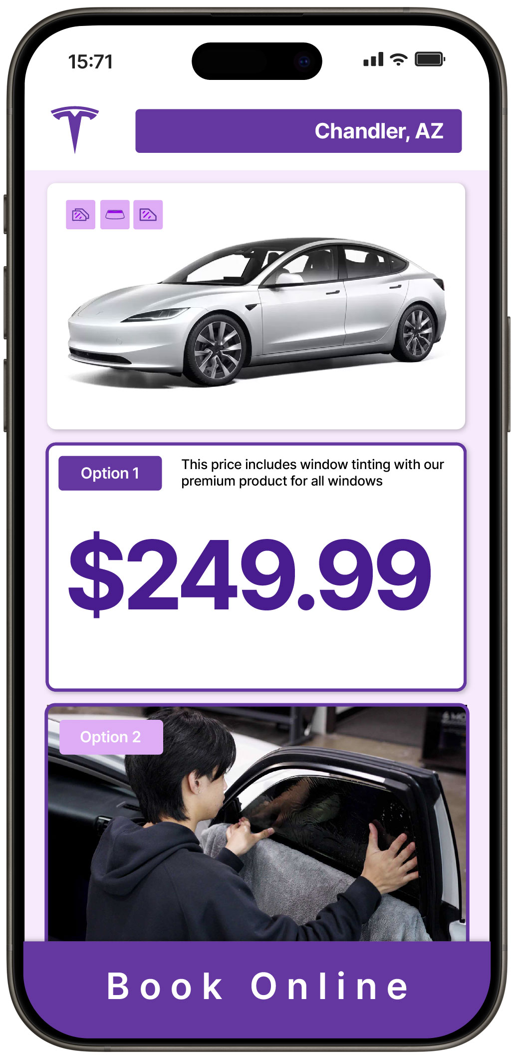 View Reasonable Tesla Window Tinting Prices in Chandler, Arizona