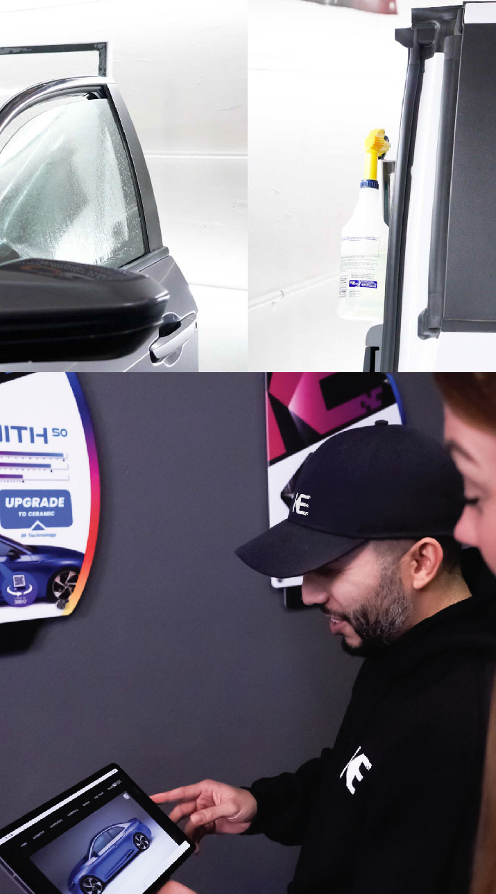 Kepler Dealer Showing Car Window Film Options to Customer in Kirkland, Washington