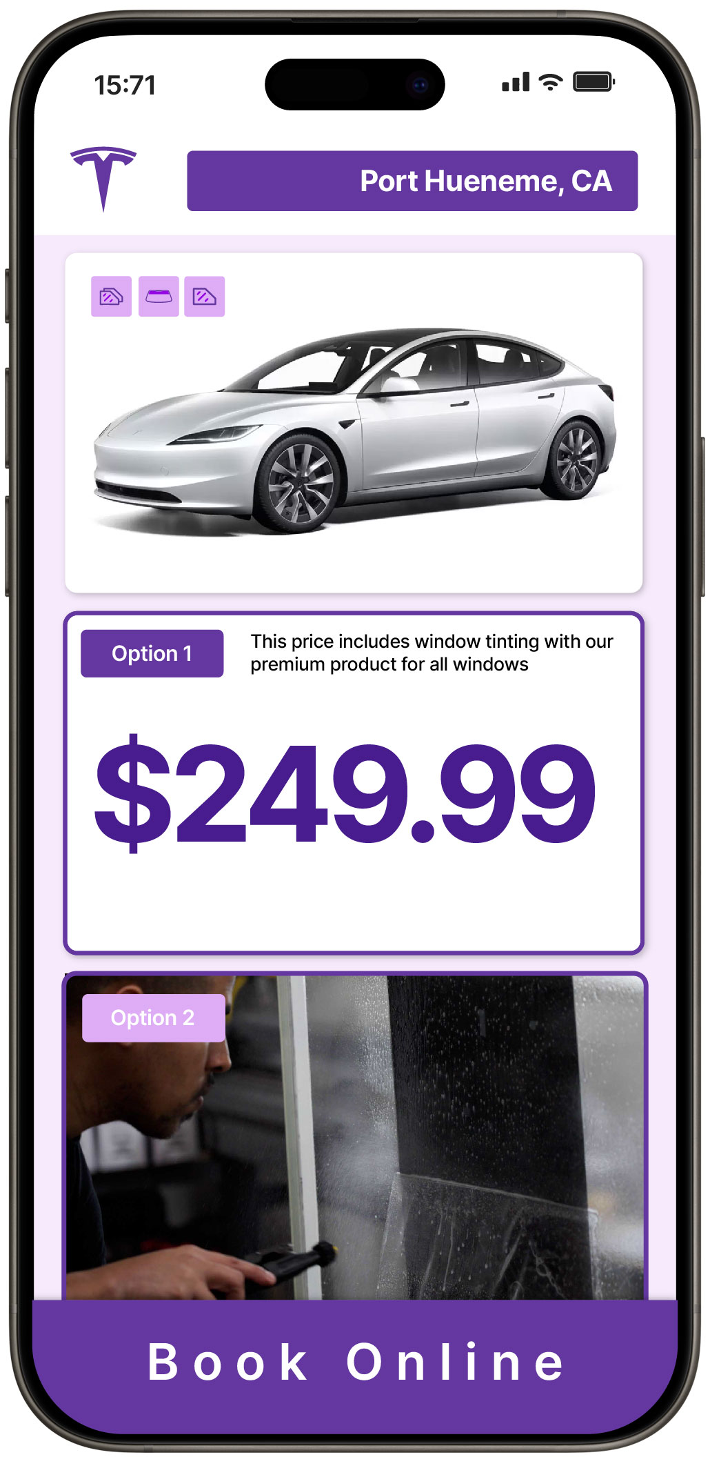 View Reasonable Tesla Window Tinting Rates in Port Hueneme, California