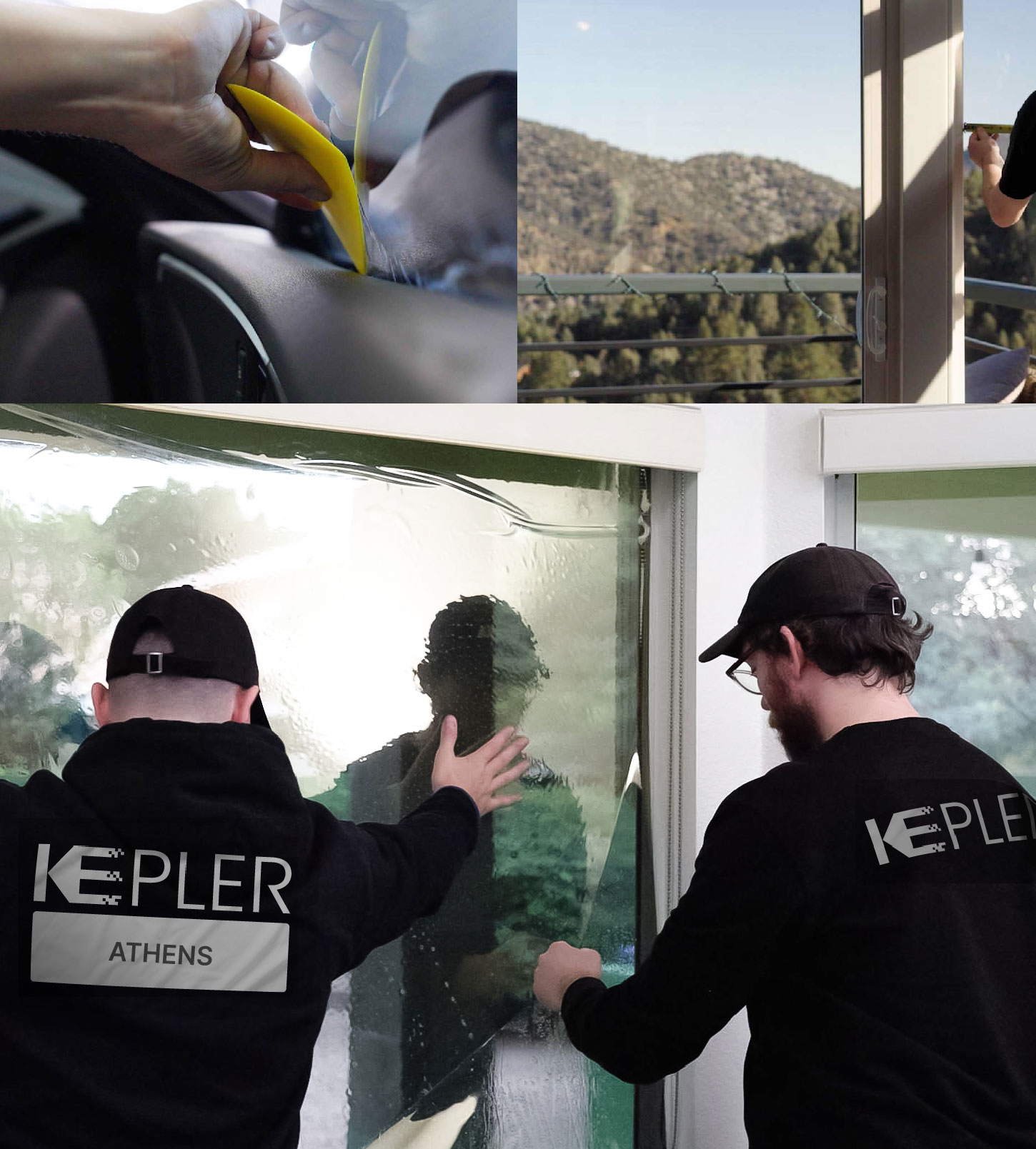 Kepler Technician Installing Advanced Window Tint to Home in Athens