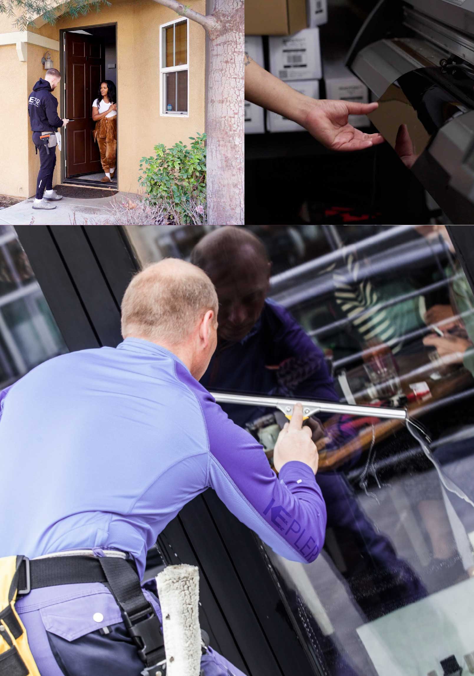 Kepler Skilled Applying Anti-Graffiti Window Film to a Harker Heights Shop Front