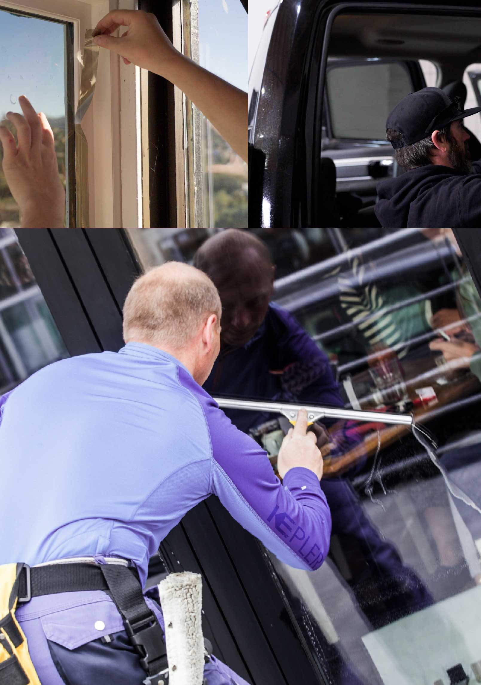 Kepler Skilled Applying Anti-Graffiti Window Film to a South Weymouth Shop Front