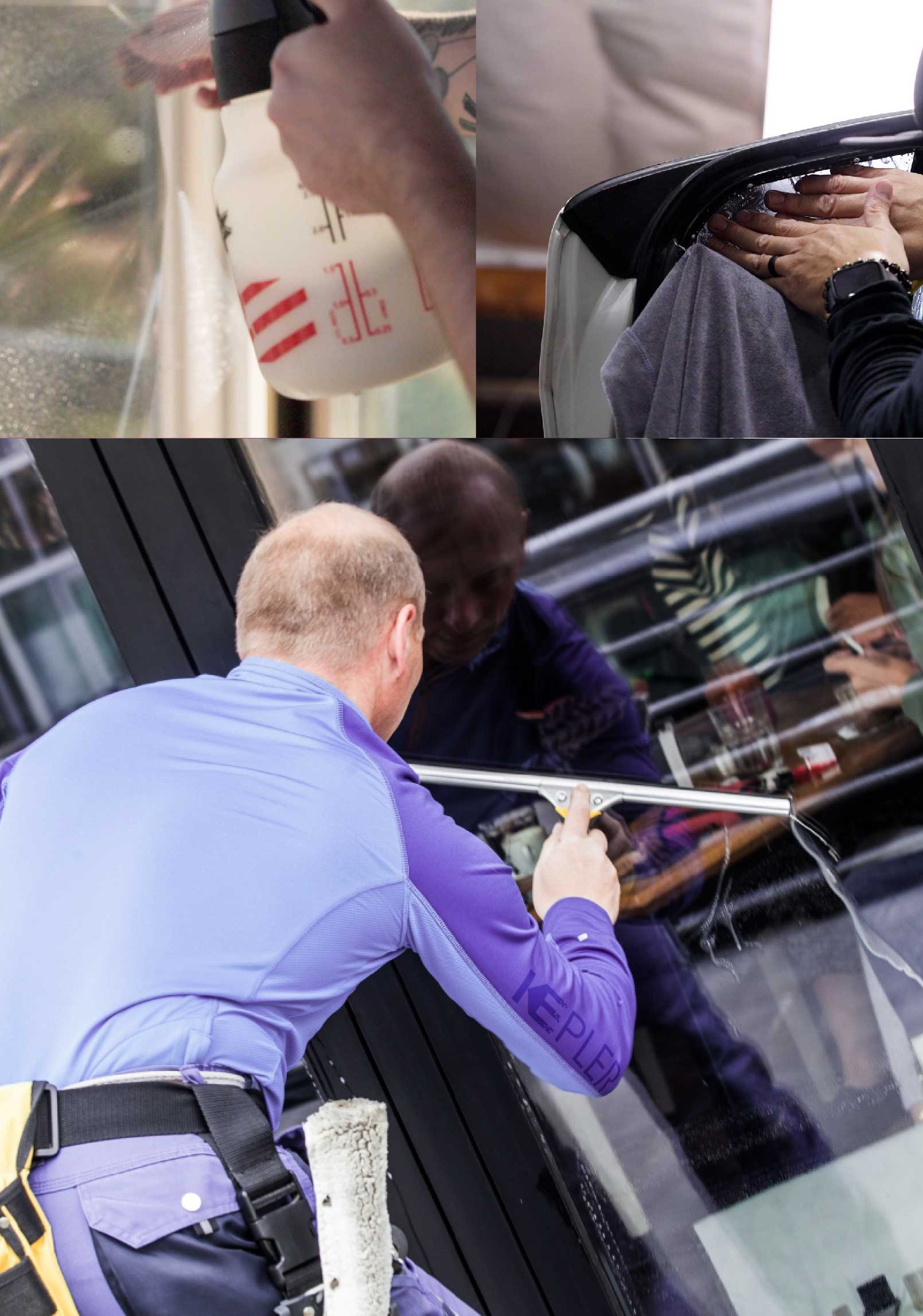 Kepler Skilled Applying Anti-Graffiti Window Film to a Midland Shop Front