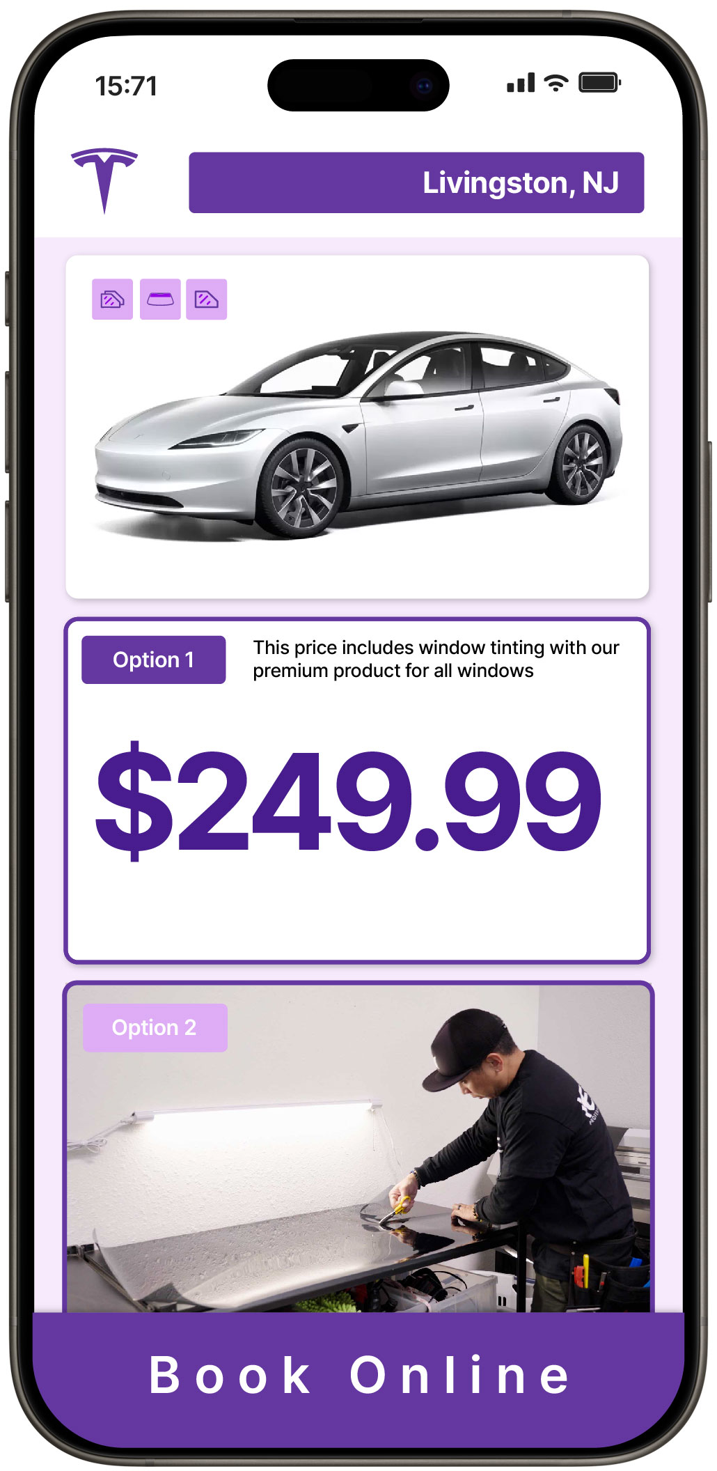 View Reasonable Tesla Window Tinting Costs in Livingston, New Jersey