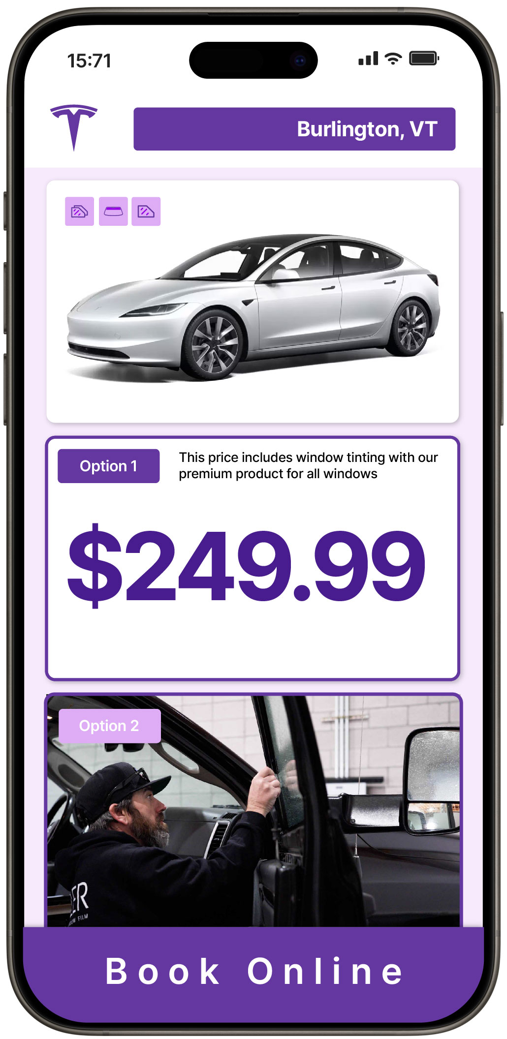 View Reasonable Tesla Window Tinting Rates in Burlington, Vermont