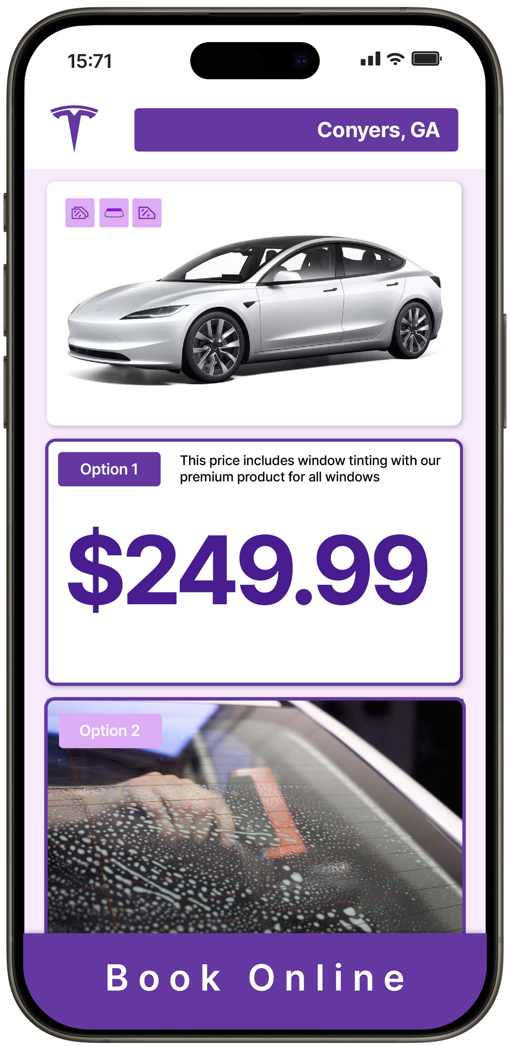 View Competitive Tesla Window Tinting Costs in Conyers, Georgia