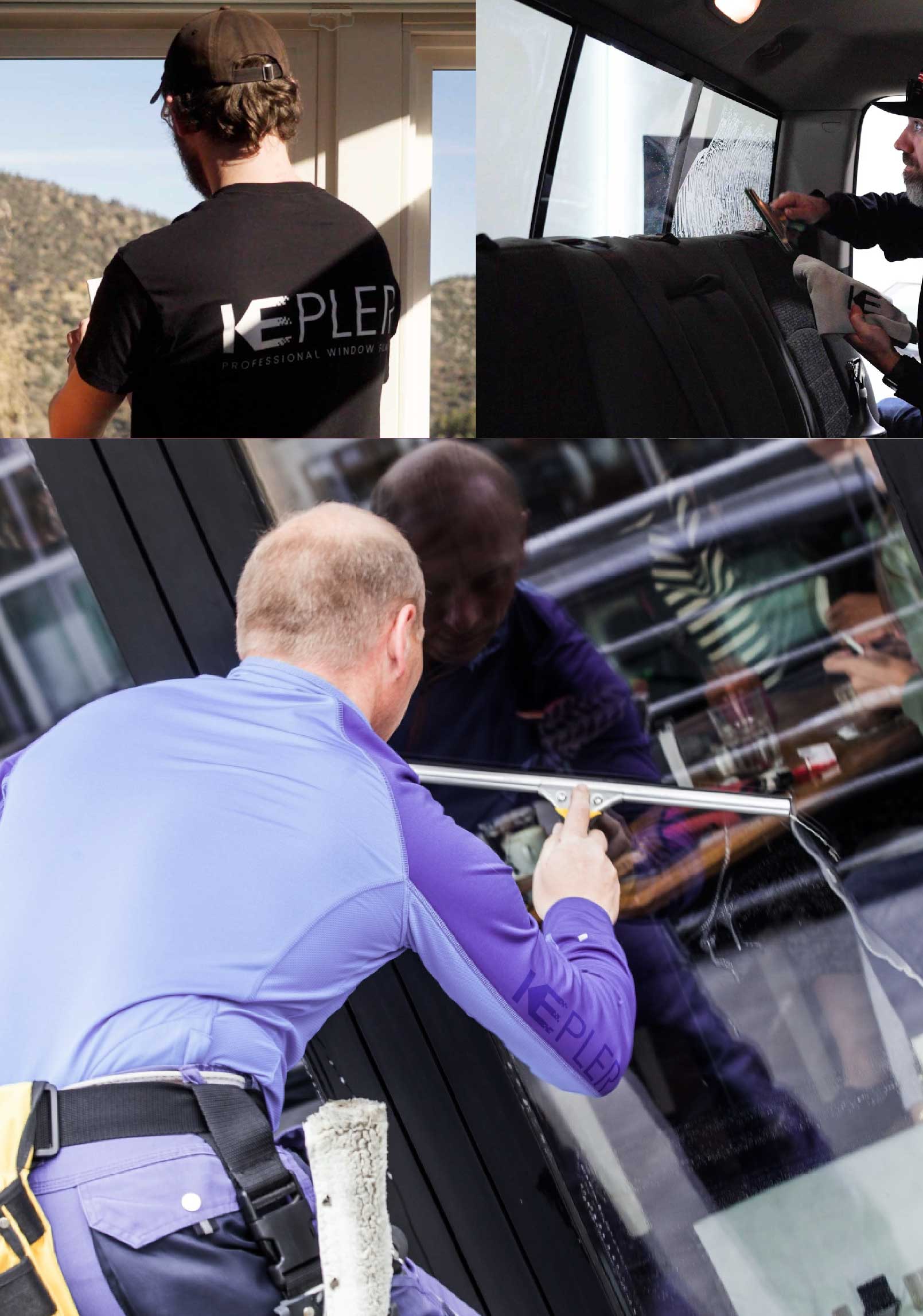 Kepler Professional Applying Anti-Graffiti Window Film to a Spanaway Shop Front