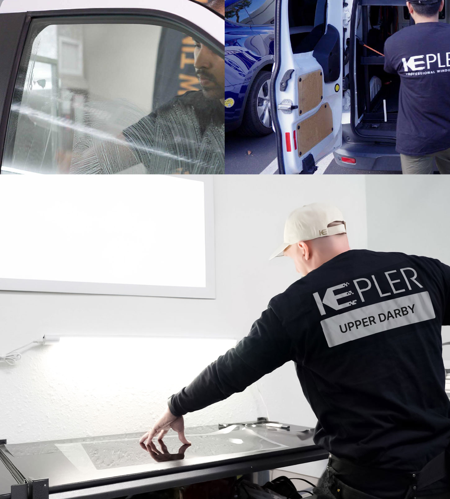 Window Tinting Specialist Cutting Film in Upper Darby, Pennsylvania