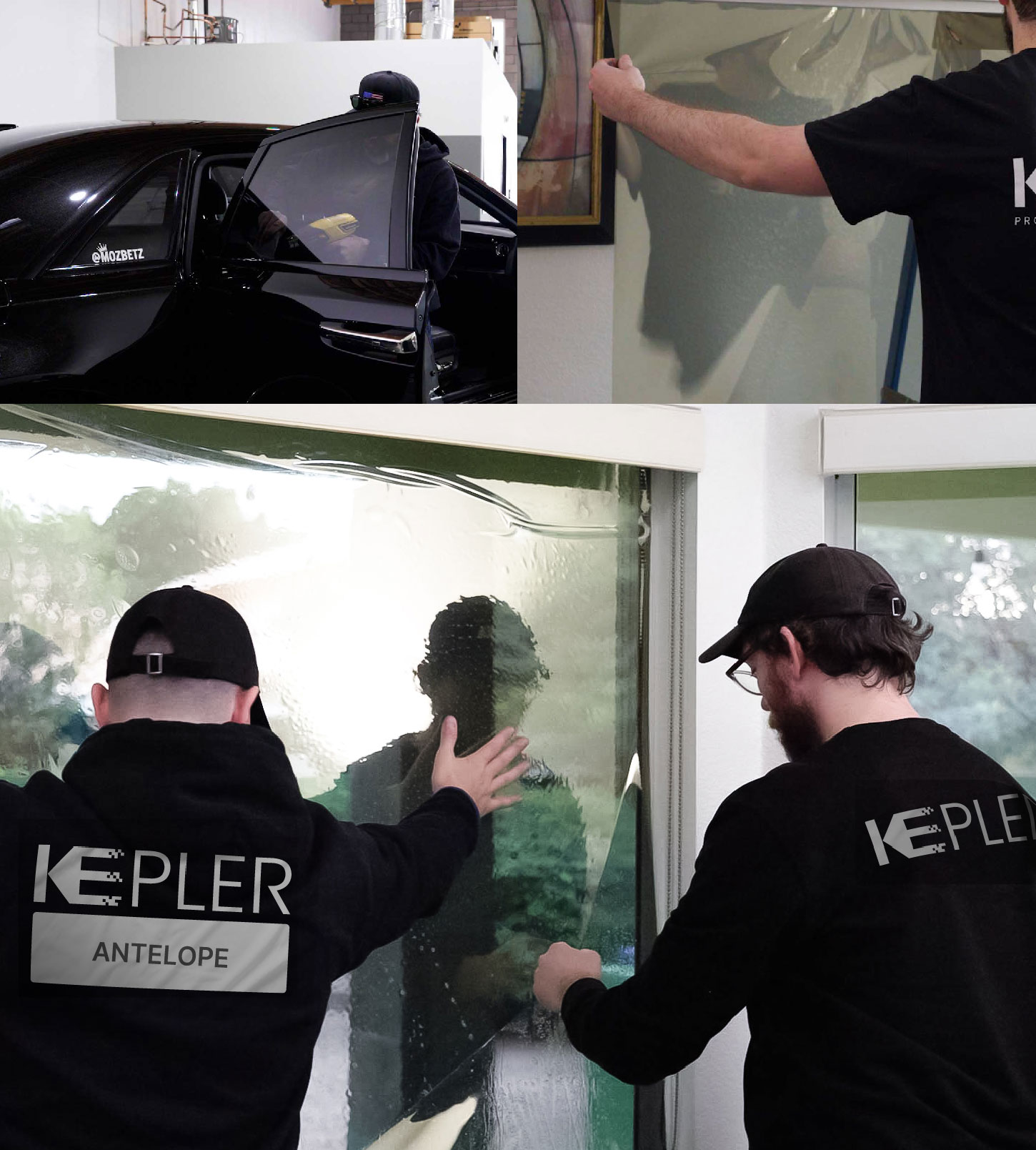 Expert Technician Applying Ceramic Window Tint to Home in Antelope