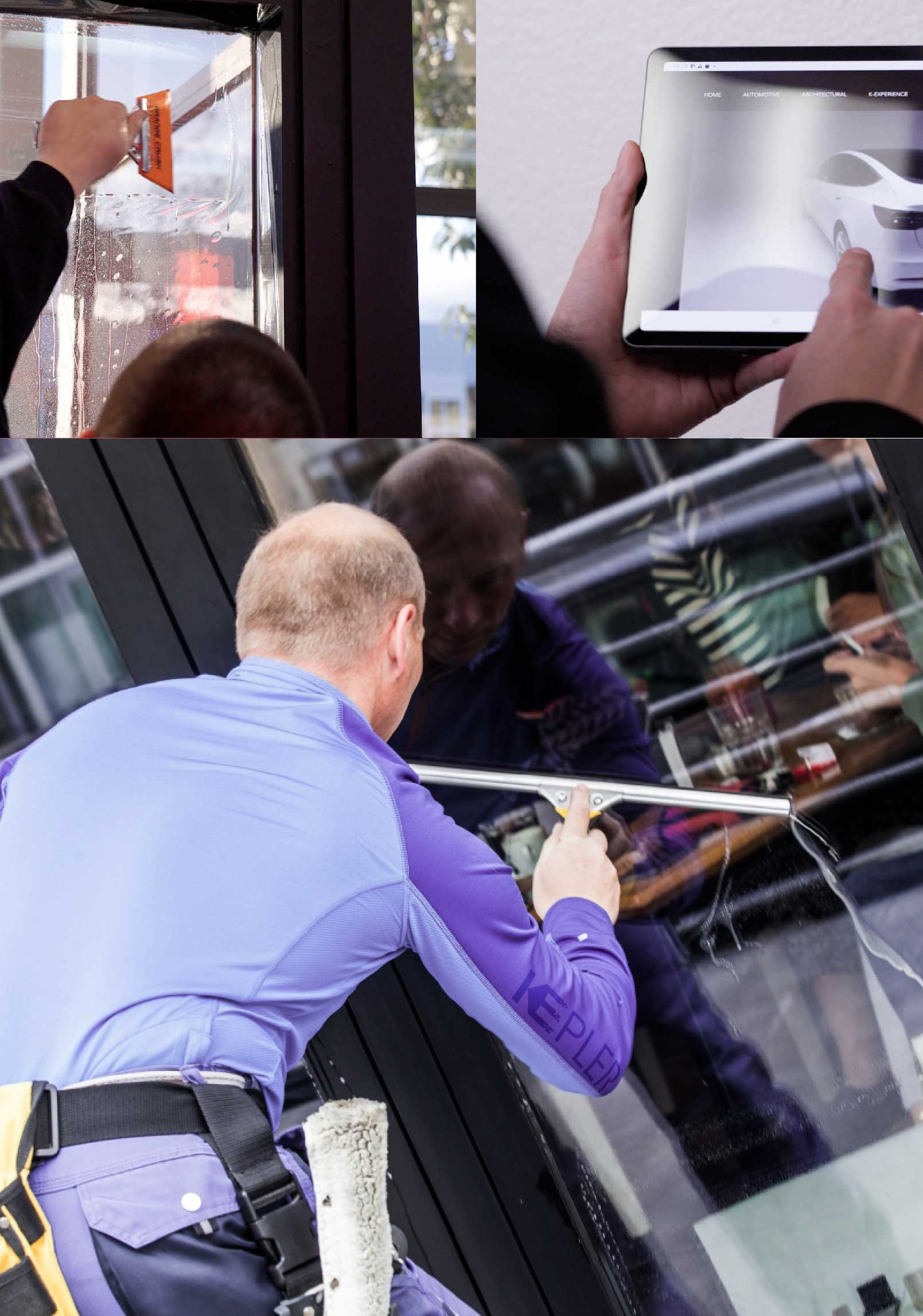 Kepler Skilled Applying Anti-Graffiti Window Film to a Dublin Shop Front