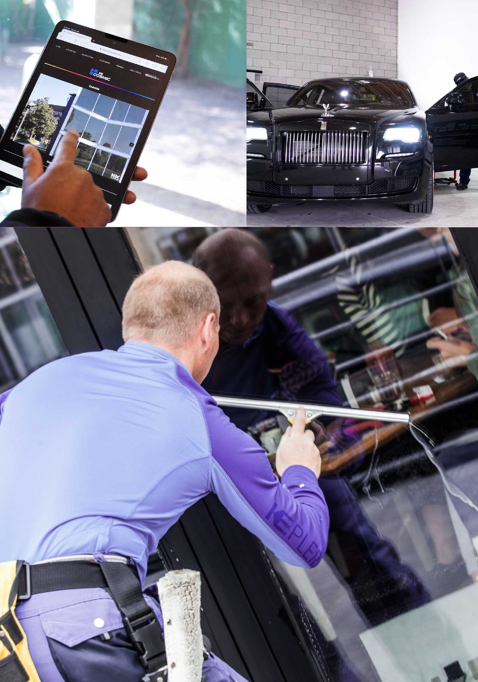 Kepler Expert Applying Anti-Graffiti Window Film to a Hilo Shop Front