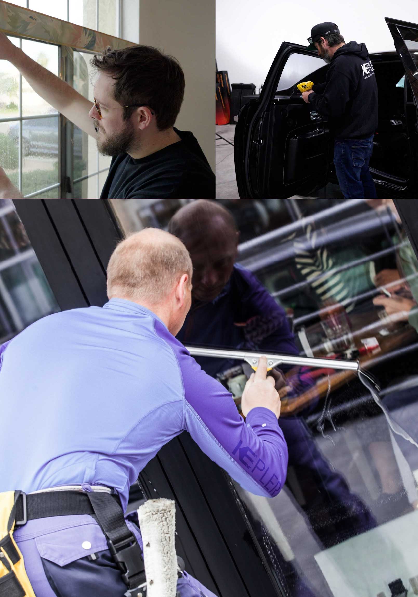 Kepler Expert Applying Anti-Graffiti Window Film to a San Marcos Shop Front