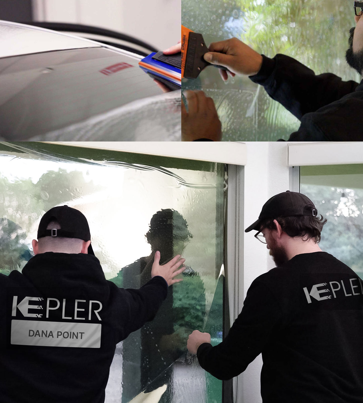 Expert Technician Fitting Ceramic Window Tint to Home in Dana Point