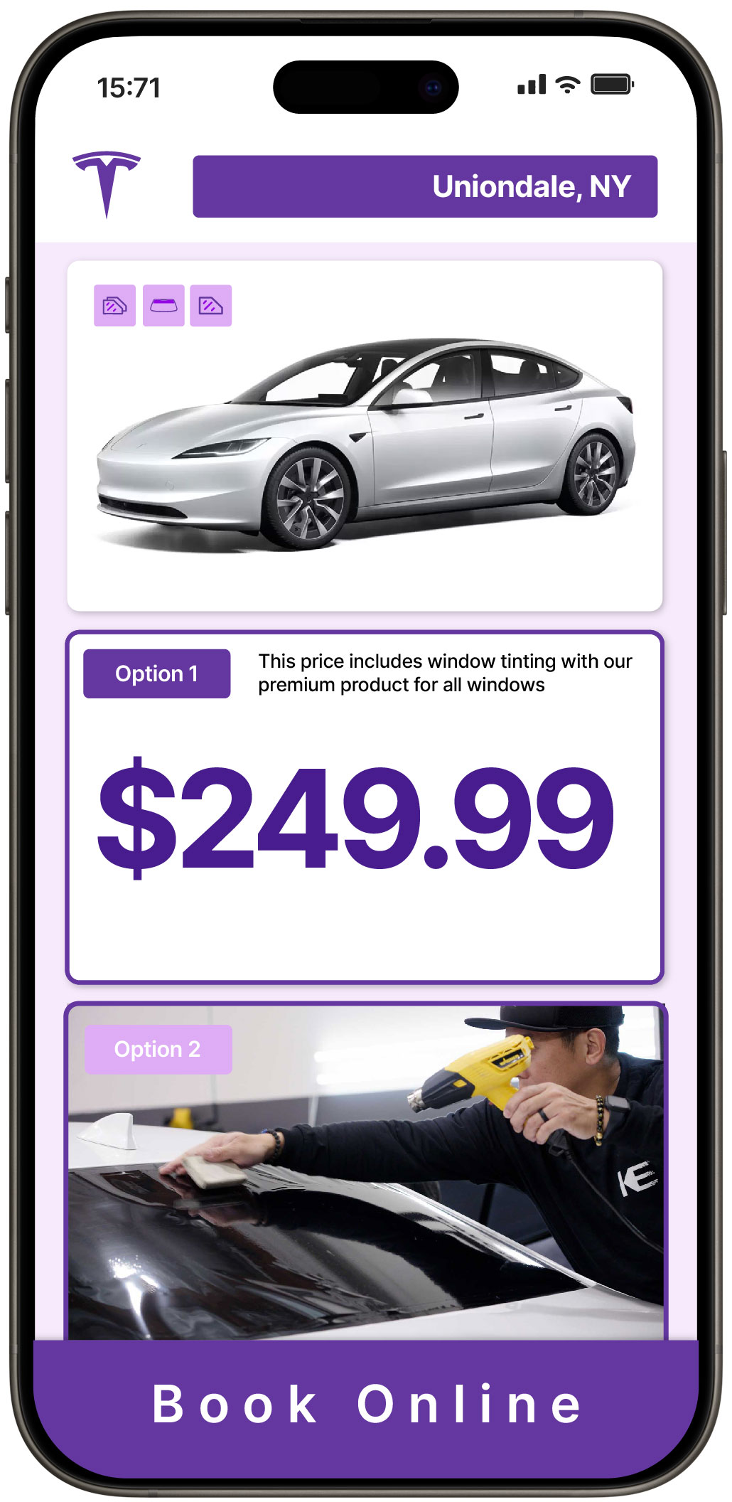 View Reasonable Tesla Window Tinting Costs in Uniondale, New York