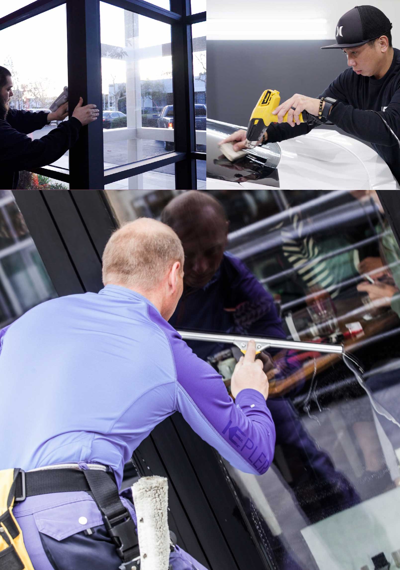 Kepler Professional Applying Anti-Graffiti Window Film to a Yucaipa Shop Front
