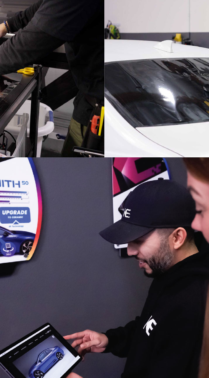 Kepler Dealer Showing Car Window Film Options to Customer in Christiansburg, Virginia