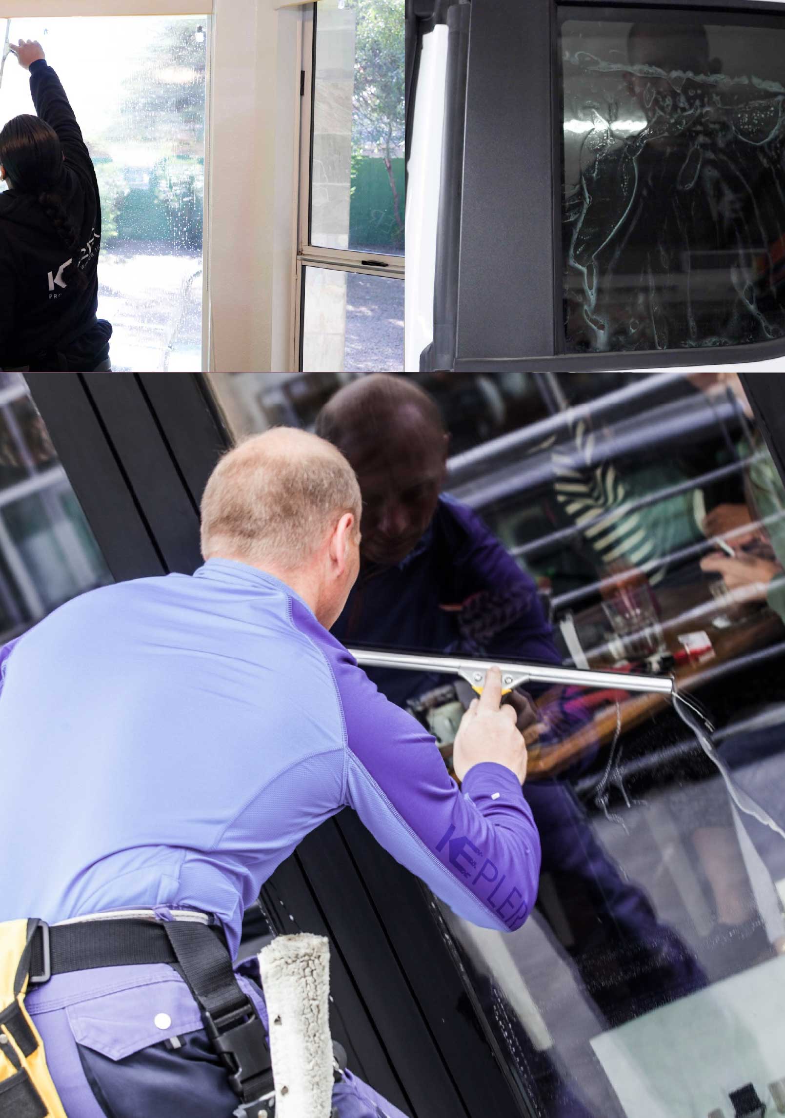 Kepler Skilled Applying Anti-Graffiti Window Film to a Grove City Shop Front