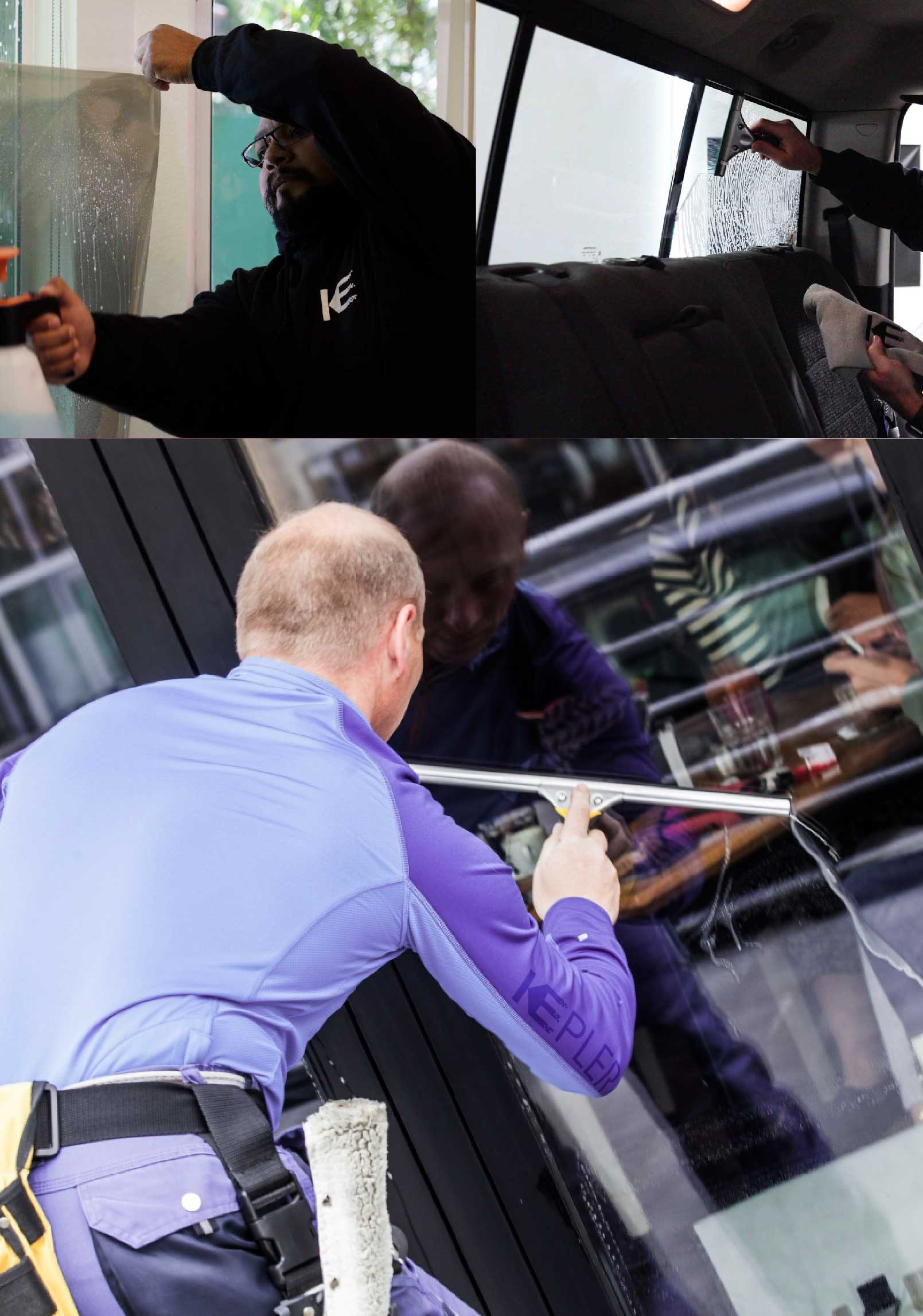 Kepler Skilled Applying Anti-Graffiti Window Film to a Hyattsville Shop Front