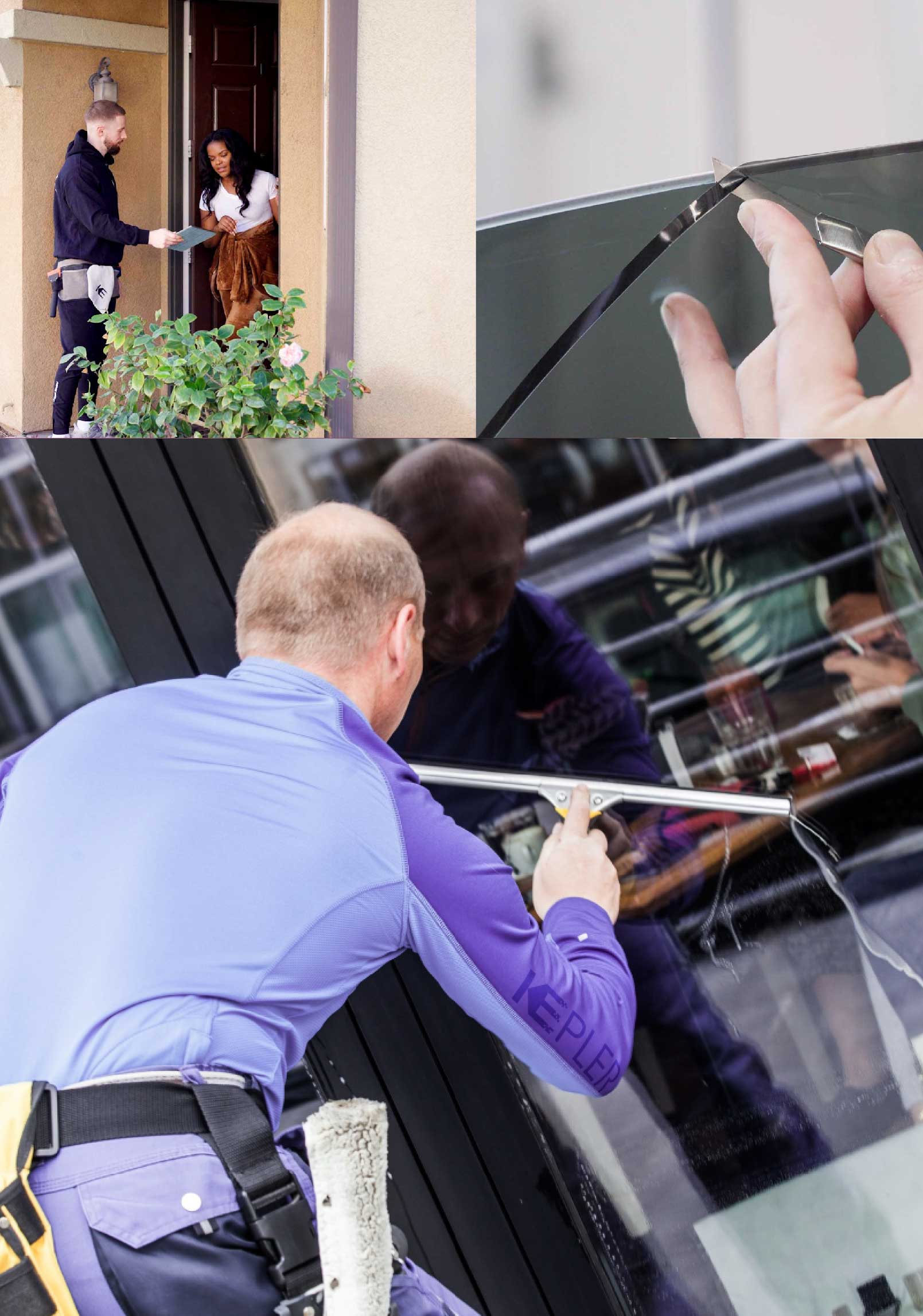 Kepler Professional Applying Anti-Graffiti Window Film to a Germantown Shop Front