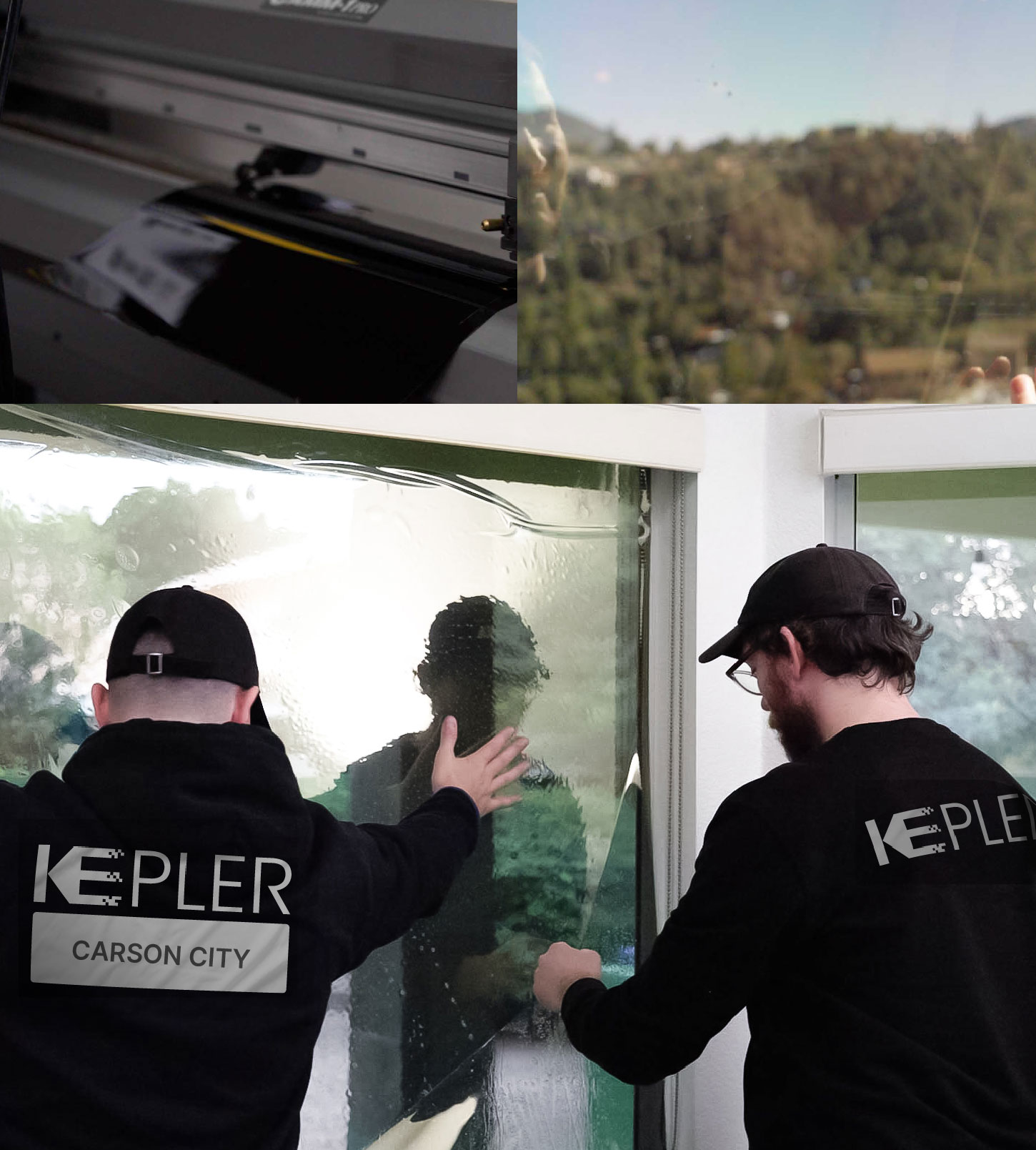 Kepler Technician Applying High-tech Window Tint to Home in Carson City