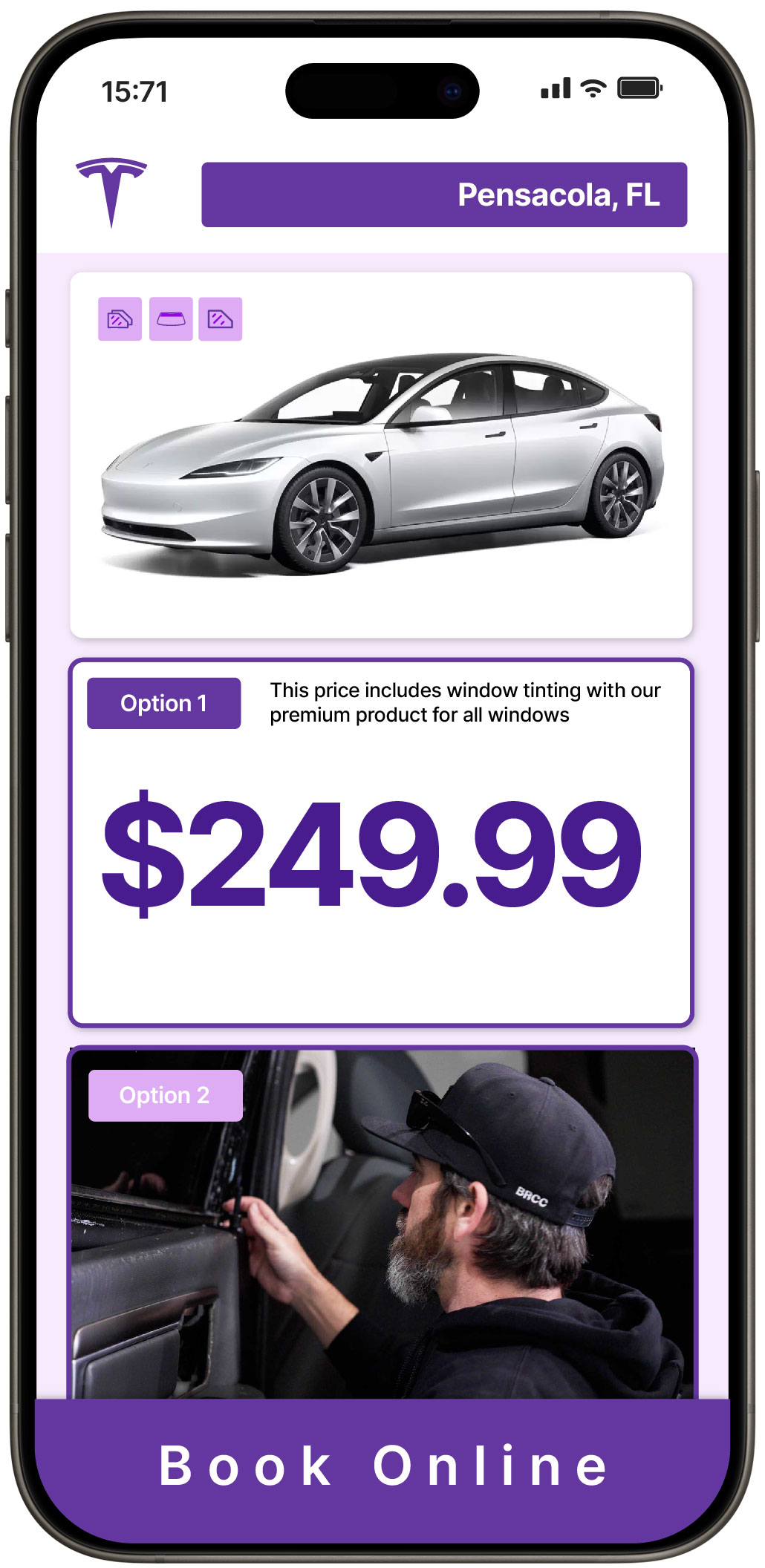 View Affordable Tesla Window Tinting Costs in Pensacola, Florida