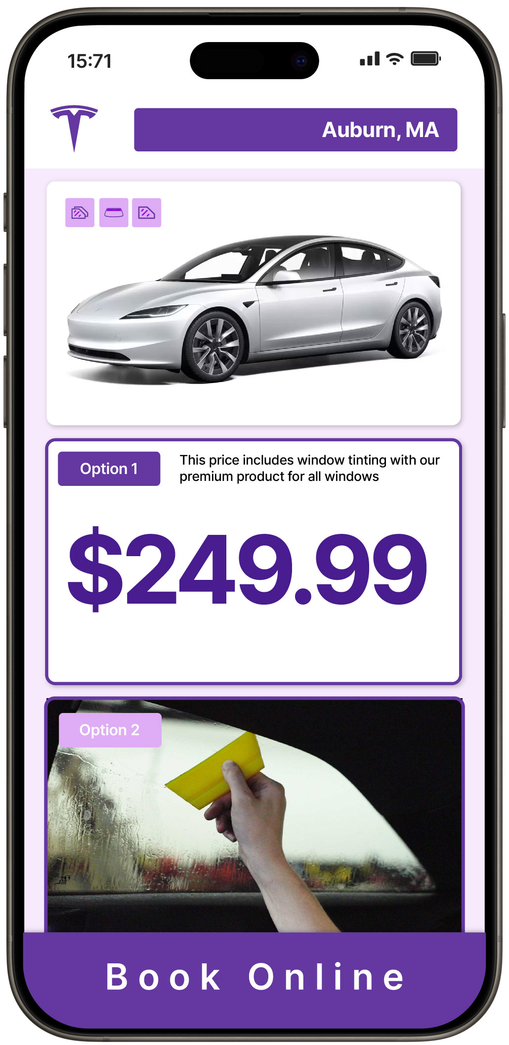 View Reasonable Tesla Window Tinting Costs in Auburn, Massachusetts