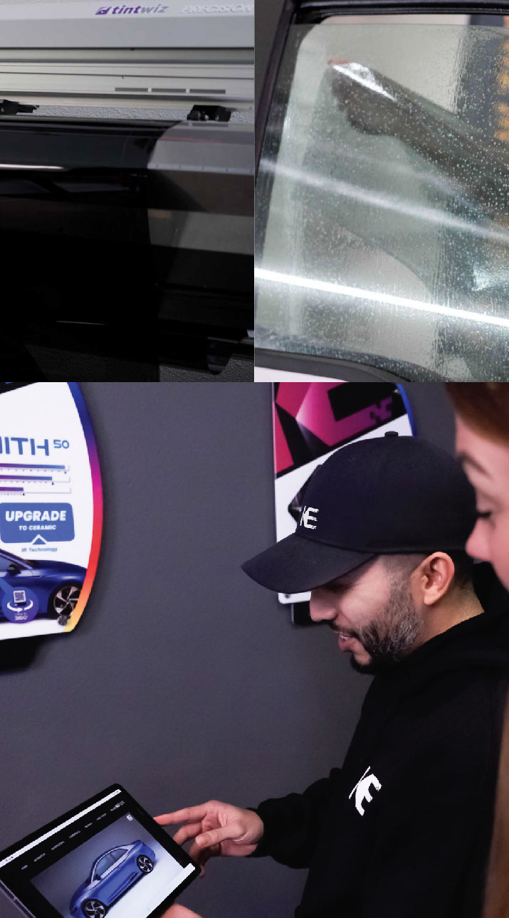 Kepler Dealer Showing Car Window Film Options to Customer in Jersey City, New Jersey