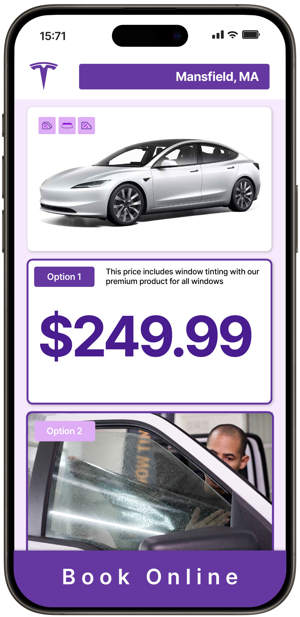 View Affordable Tesla Window Tinting Prices in Mansfield, Massachusetts