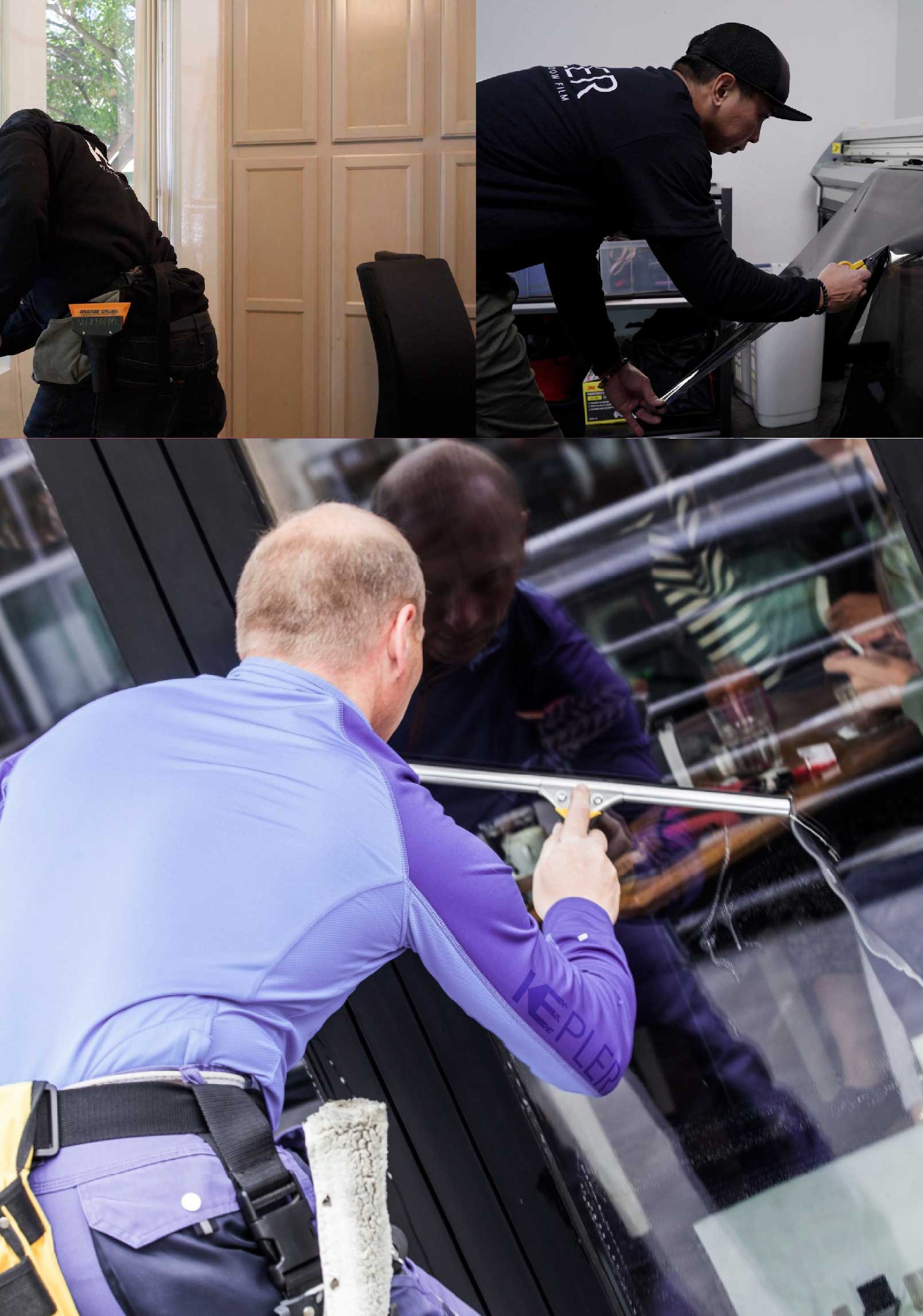 Kepler Professional Applying Anti-Graffiti Window Film to a Inglewood Shop Front