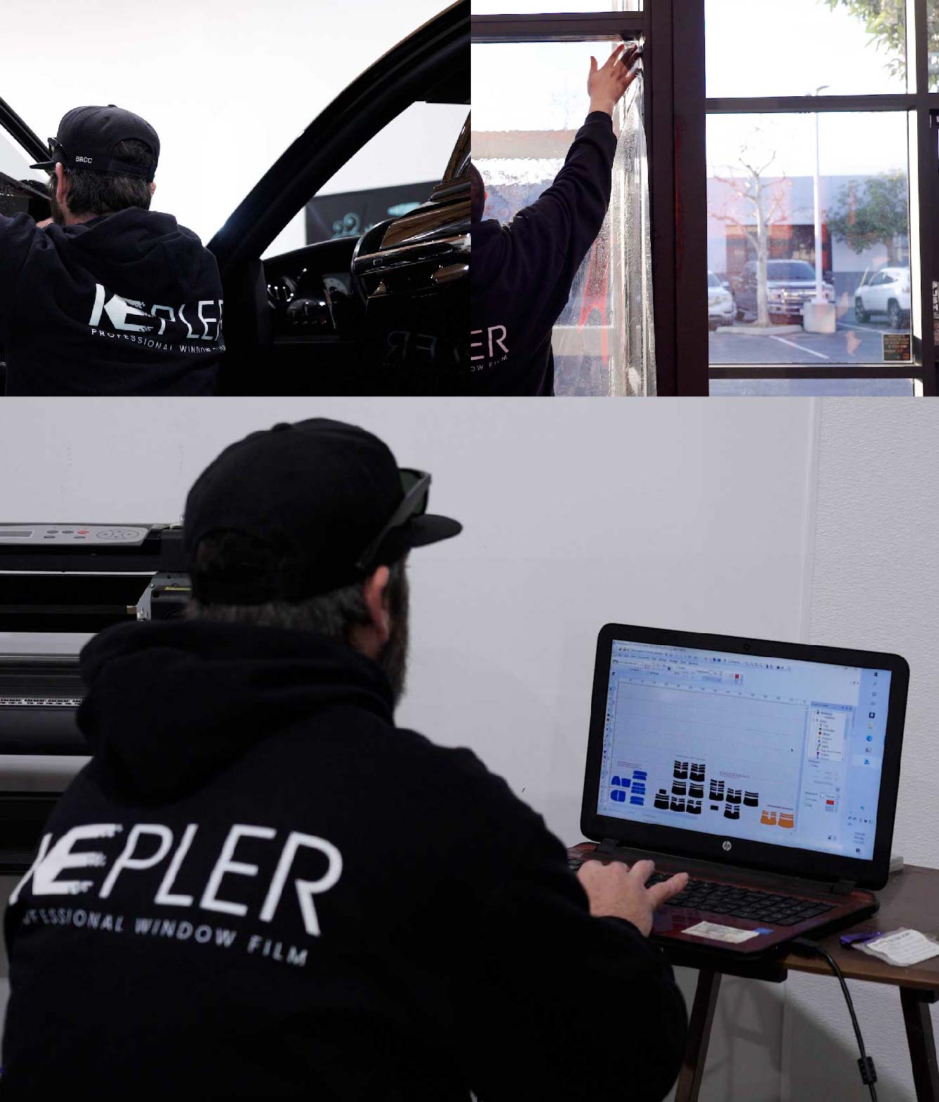 Ceramic Window Tinting Expert Cutting Film in El Reno, Oklahoma